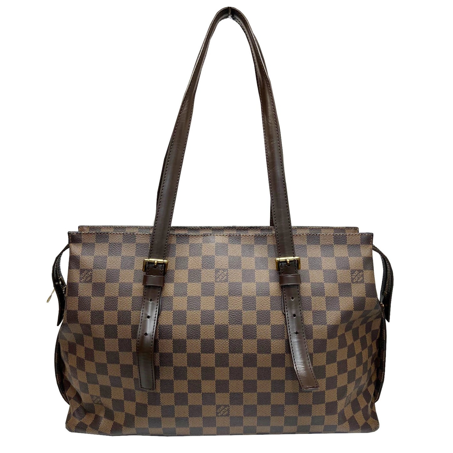 Louis Vuitton Damier Chelsea N51119 TH1088 Tote Bag Shoulder PVC Leather Brown Men's Women's