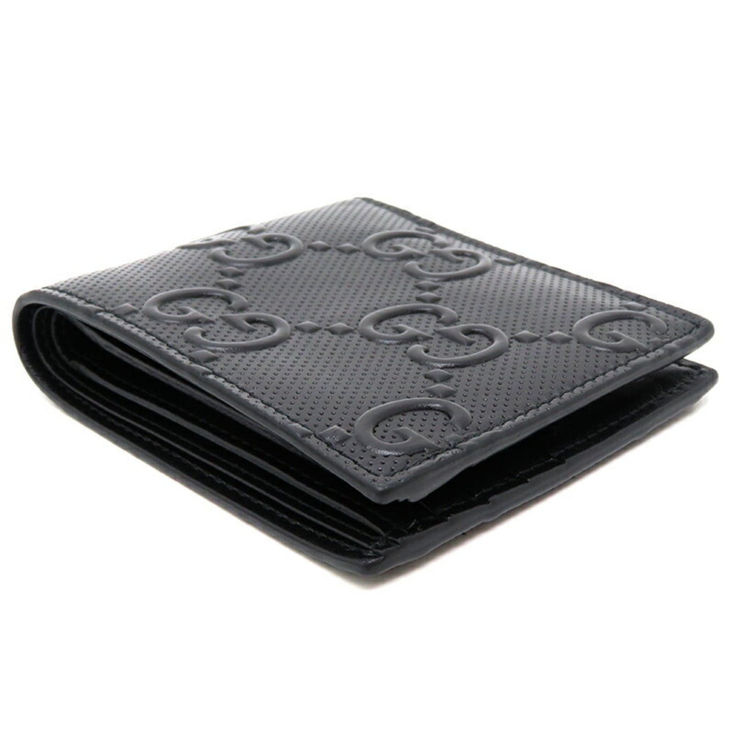 Gucci GG Bifold Wallet Women's 625555 Leather Black