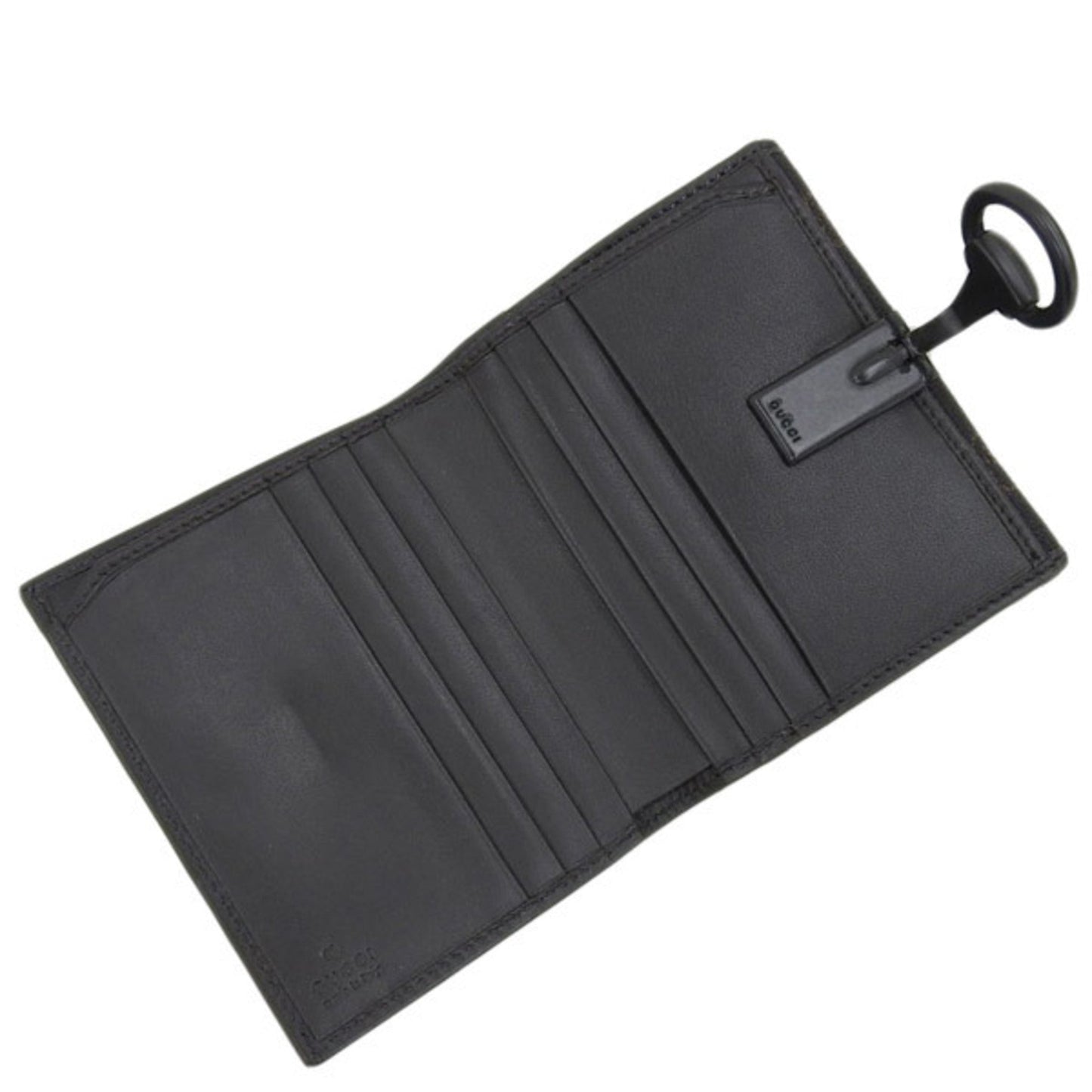 GUCCI Horsebit GG Canvas Bifold Wallet 101604 Black Women's
