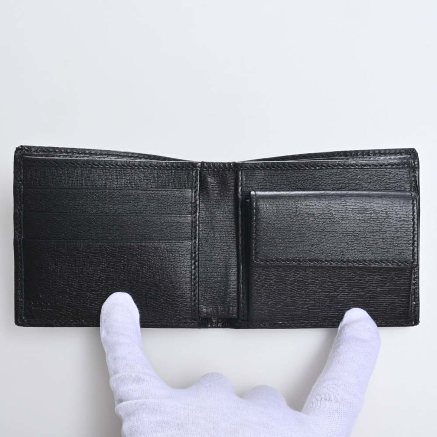 Gucci GG Canvas Belt Bifold Wallet 295610 Black Men's