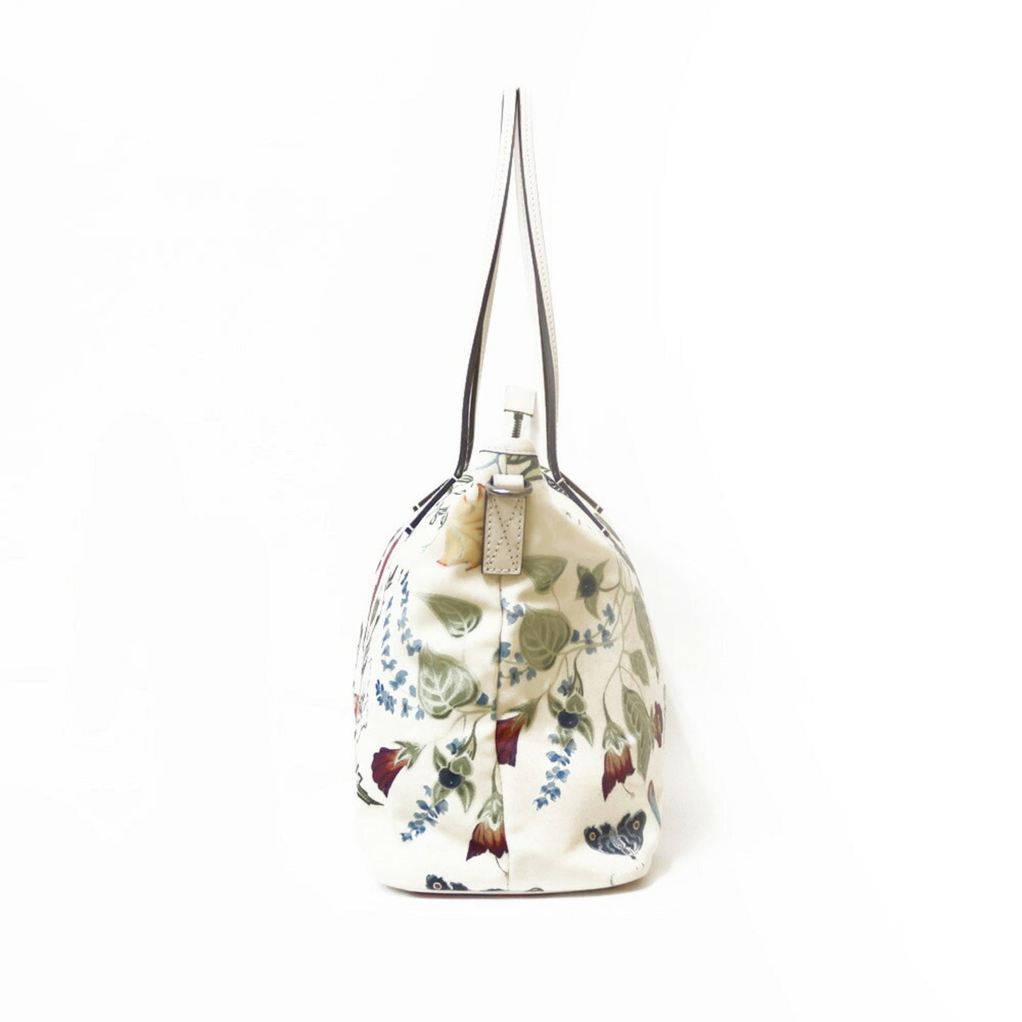 Gucci Nylon Shoulder Bag Flora GG Yellow Women's