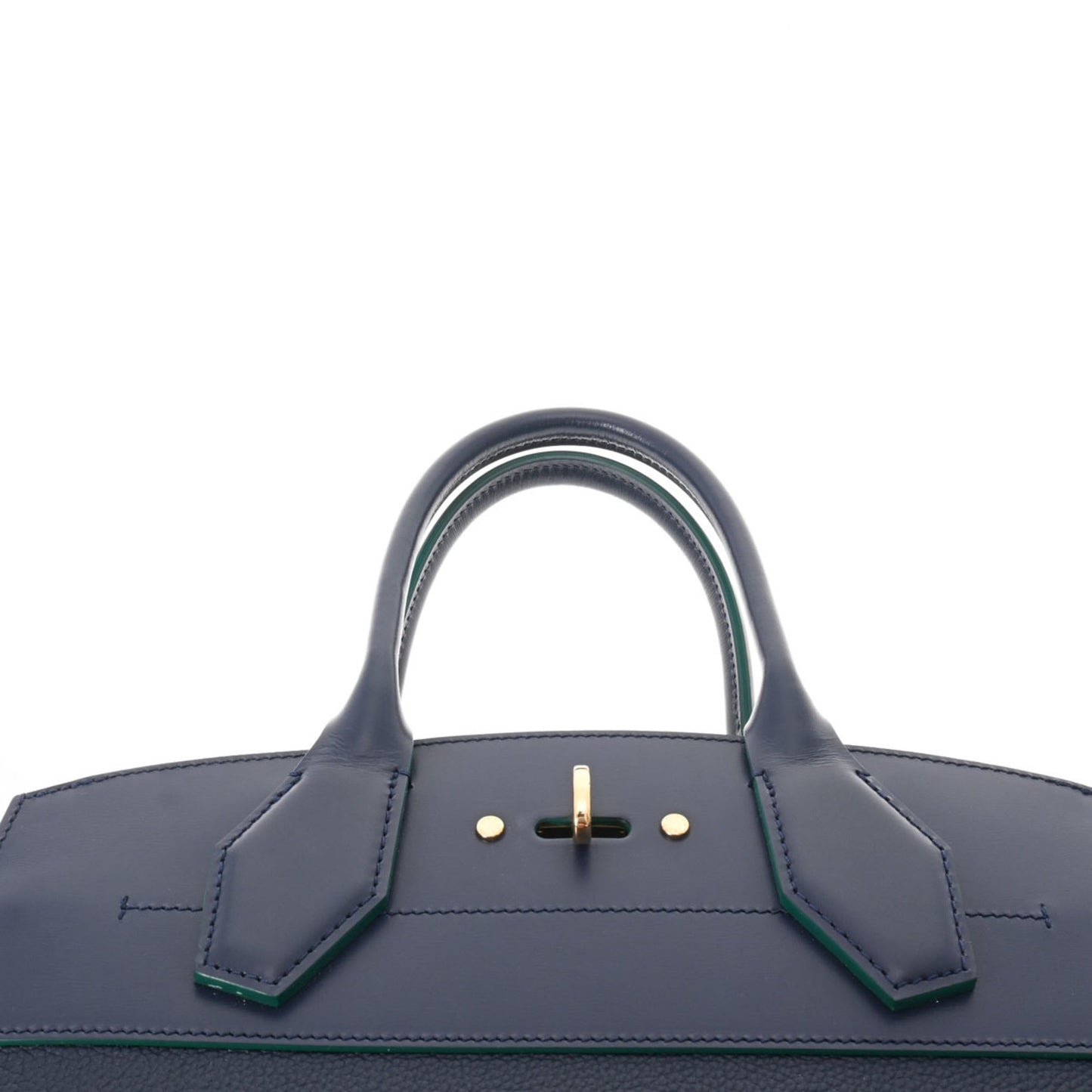 LOUIS VUITTON City Steamer MM Navy/Green Women's Leather Bag