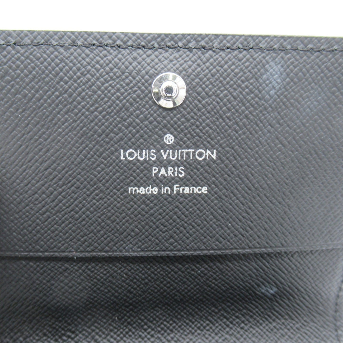 LOUIS VUITTON Anvelop Carte de Visit NM Black Black Taiga leather M64595