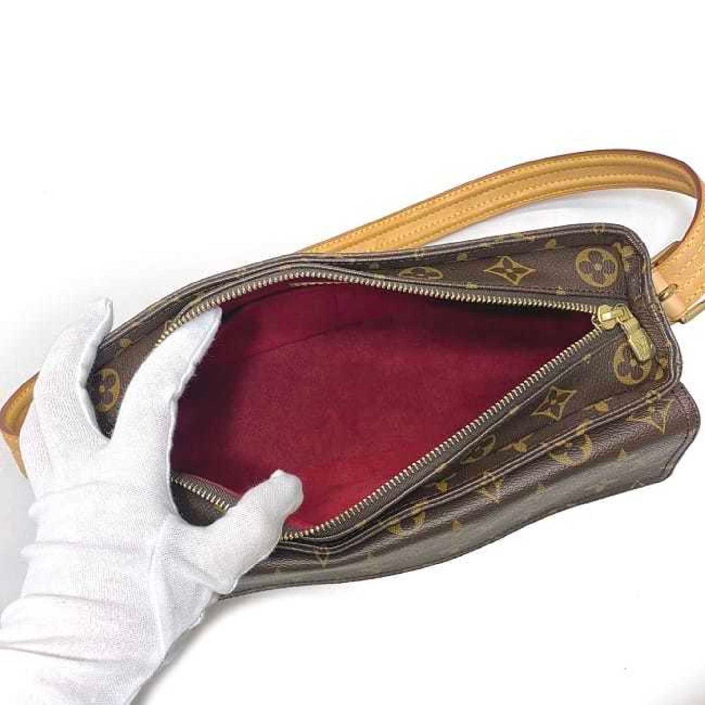 LOUIS VUITTON Bag Vibasite MM Brown Beige Monogram M51164 Canvas Nume Leather DU0084  Handbag LV