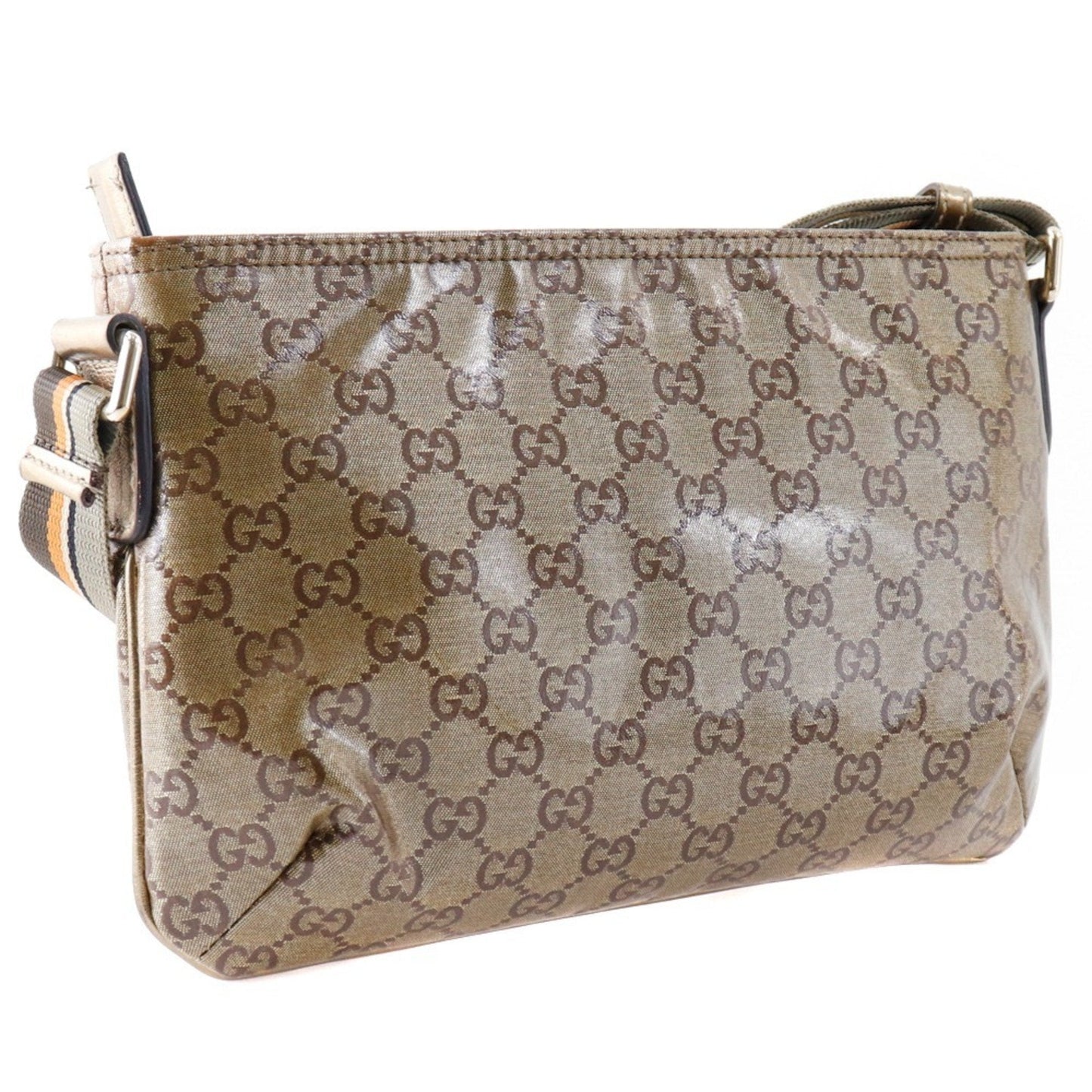 Gucci GG Crystal 189749 PVC Gold Women's Shoulder Bag
