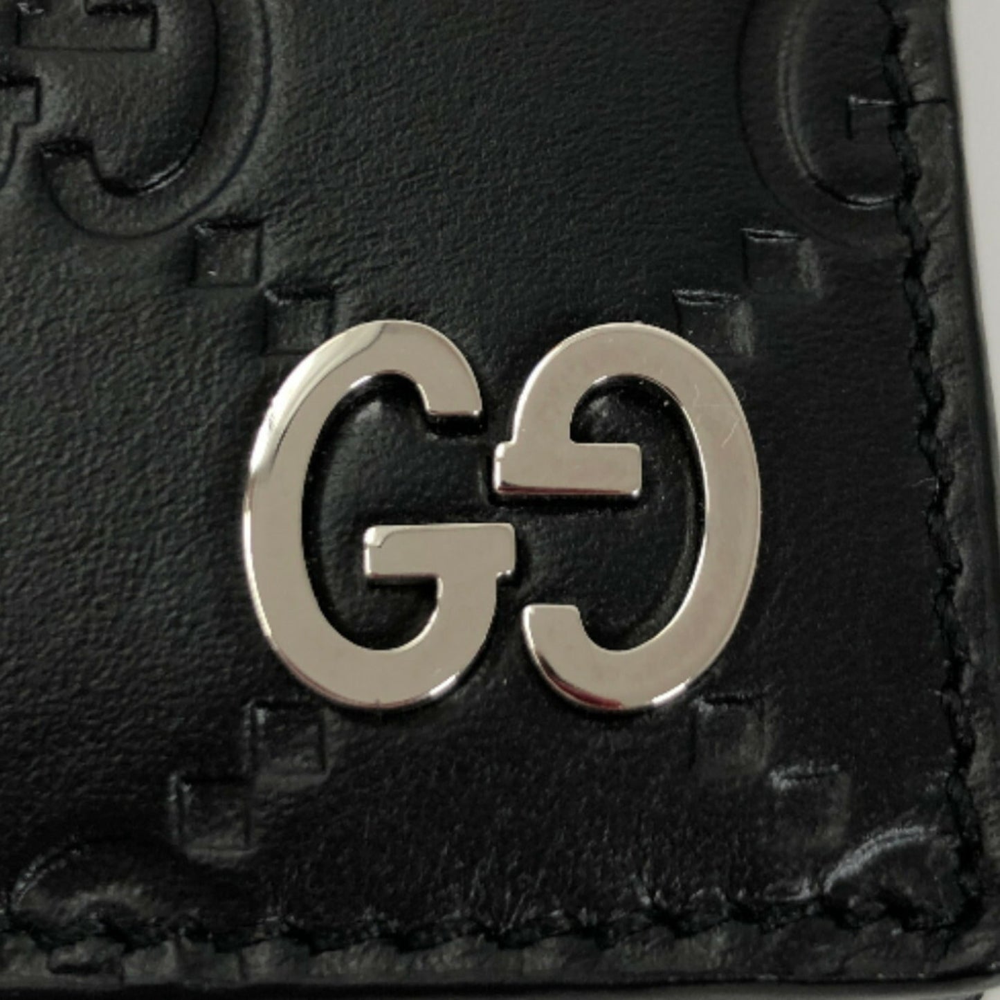 Gucci Card Case Dorian Signature Pass Coin 597560 Canvas Leather Black Men's Gucci