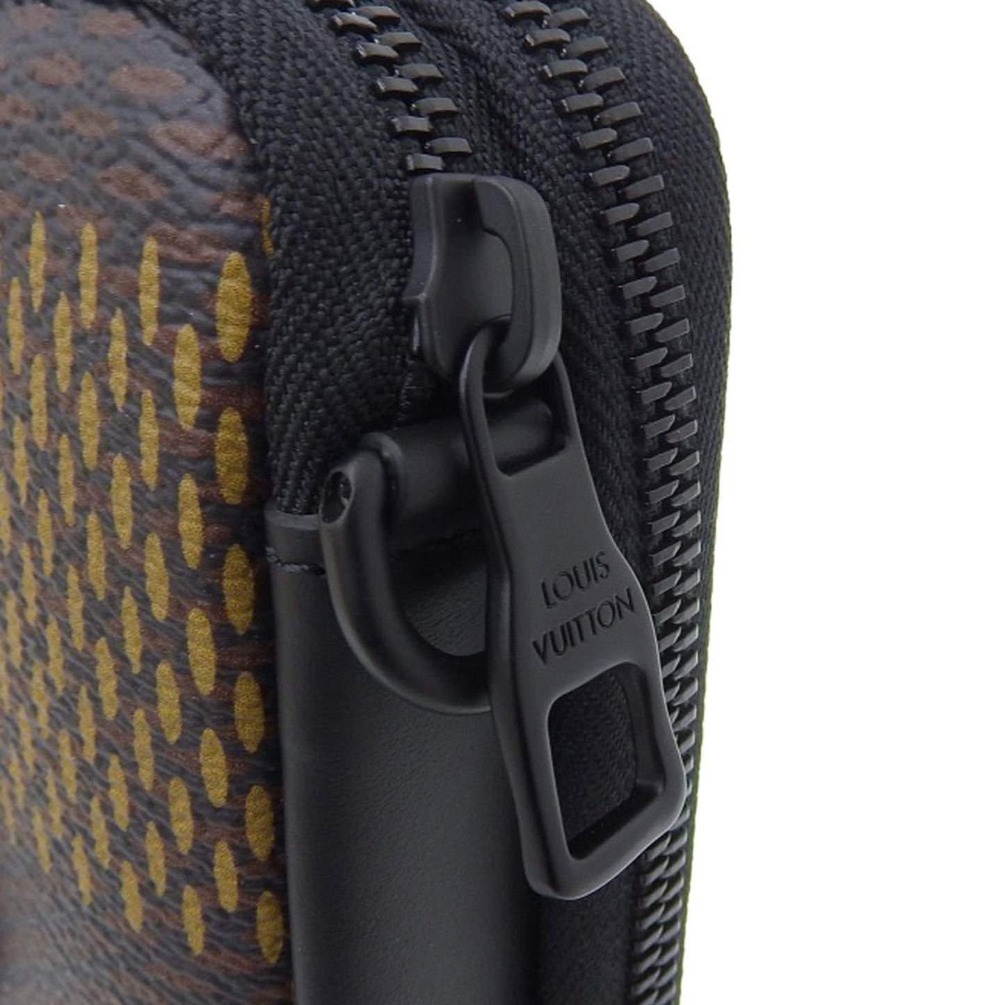 Louis Vuitton Damier Ebene Giant Double Phone Pouch Shoulder Bag Tortoise N40377