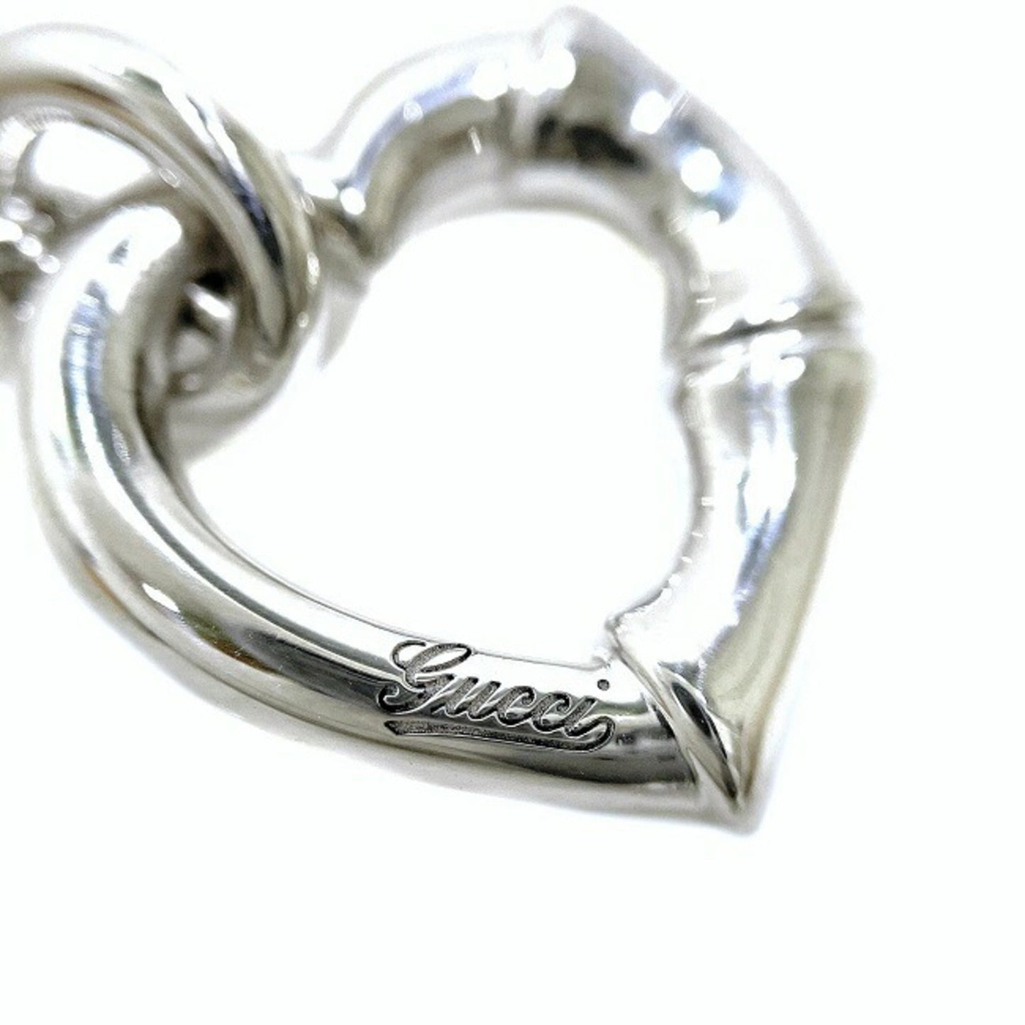 Gucci Necklace Silver Bamboo 393395 J8400 0702 Ag 925 GUCCI Heart Ladies Pendant