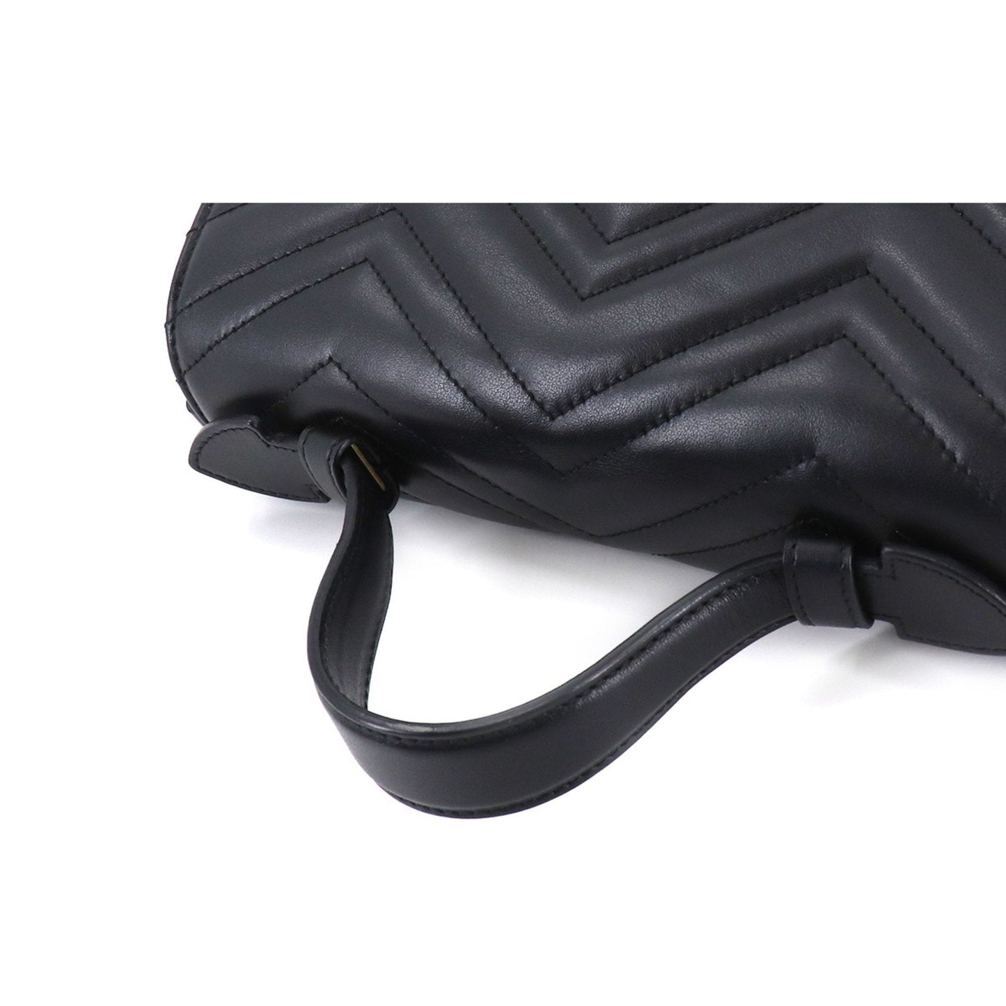 Gucci GG Marmont Small Top Handle Bag 2way Hand Shoulder Leather Black 498110