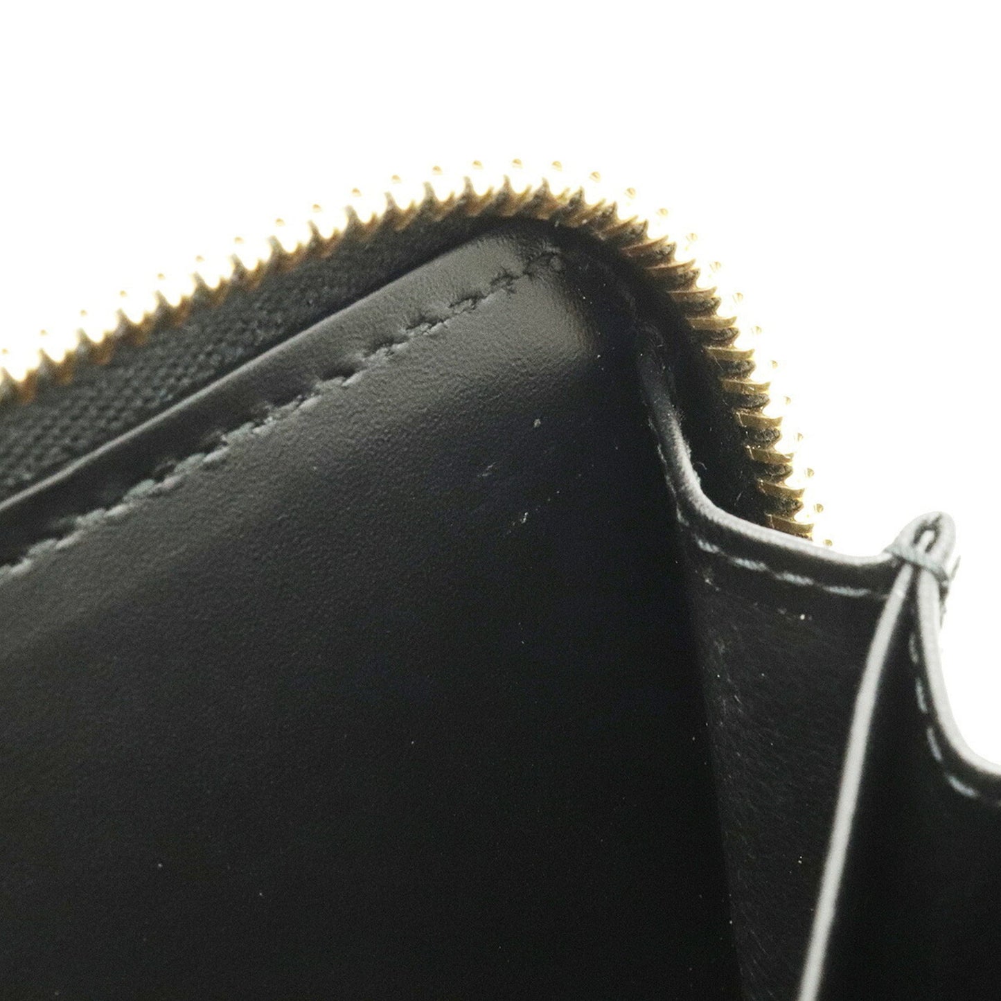 Gucci Shima Signature Round Coin Case Purse Card Leather Black 447939