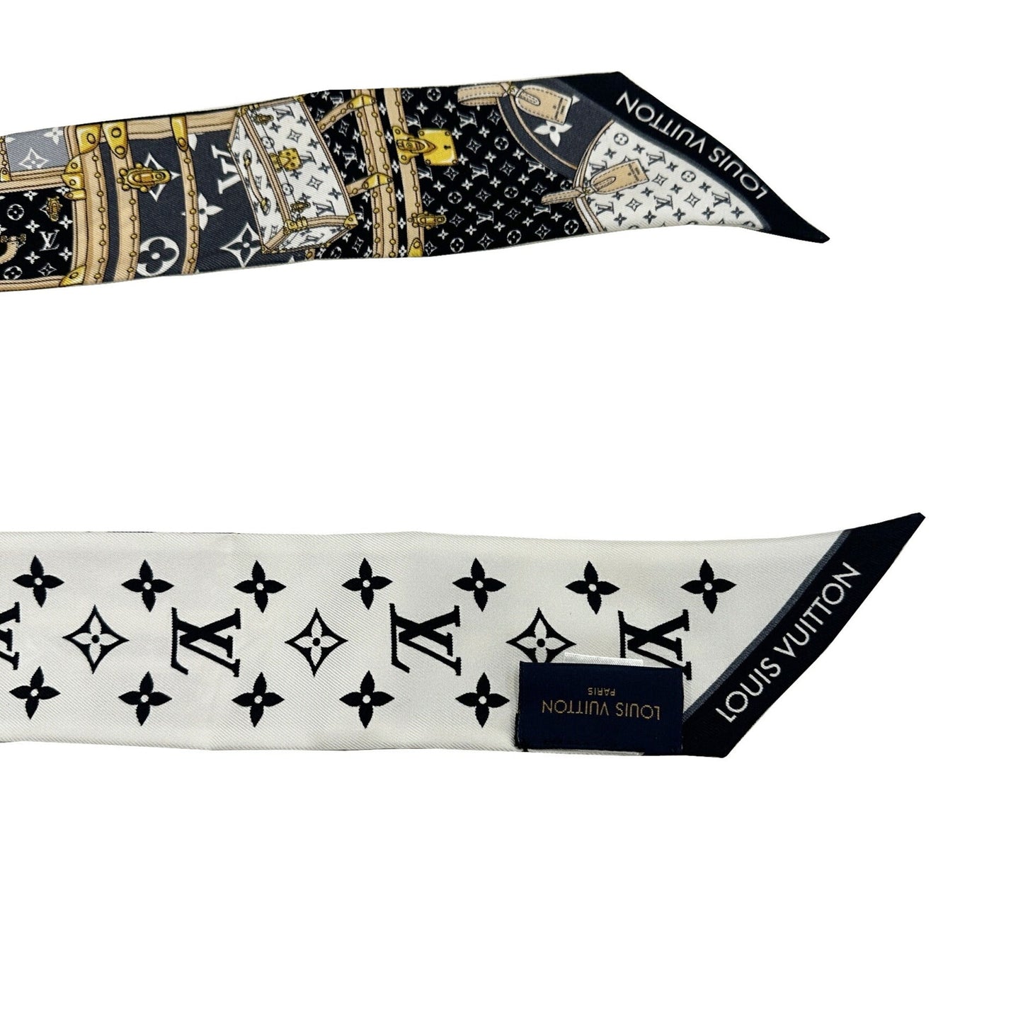 LOUIS VUITTON Bandeau BB Let's Go M76442 OS0261 100% Silk Scarf Monogram Women's Men's