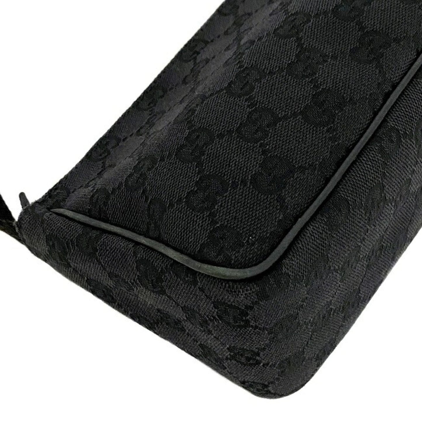 Gucci Handbag Black 106644 Canvas Leather GUCCI Women's Bag GG