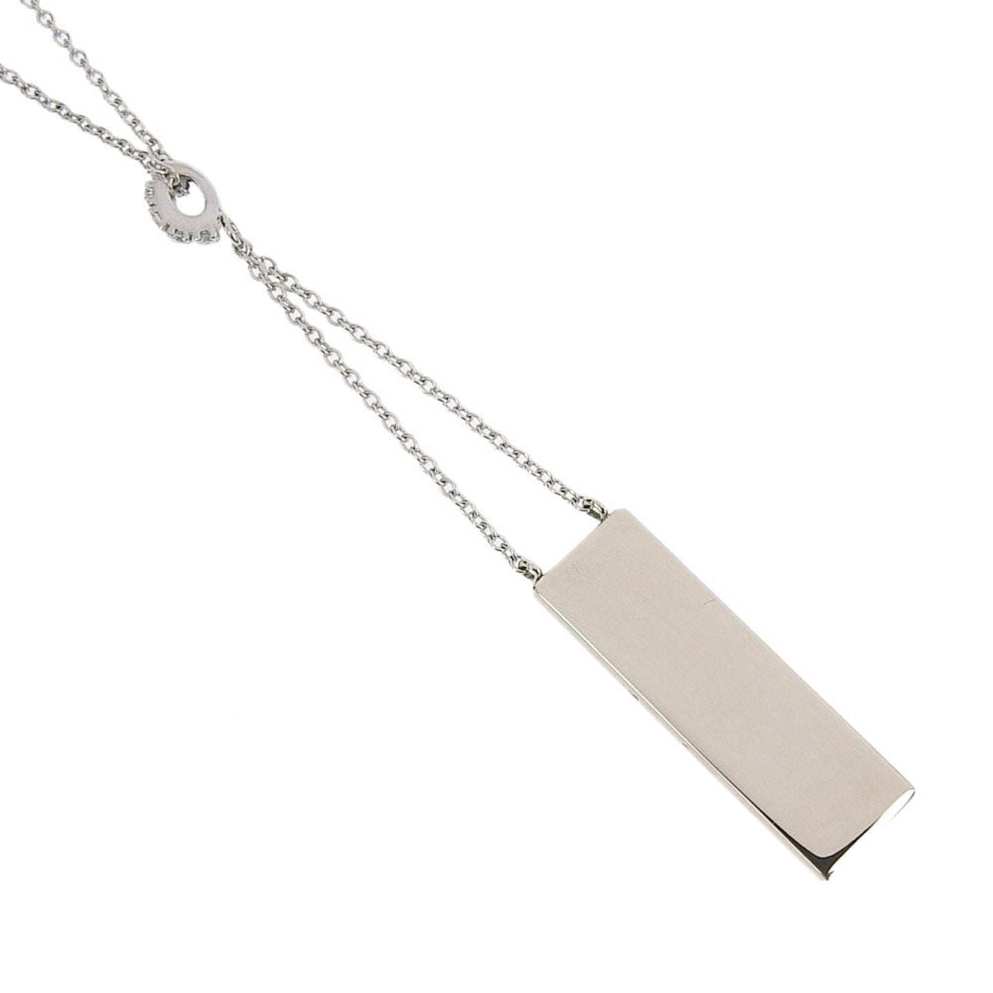 Gucci logo plate necklace K18WG melee diamond