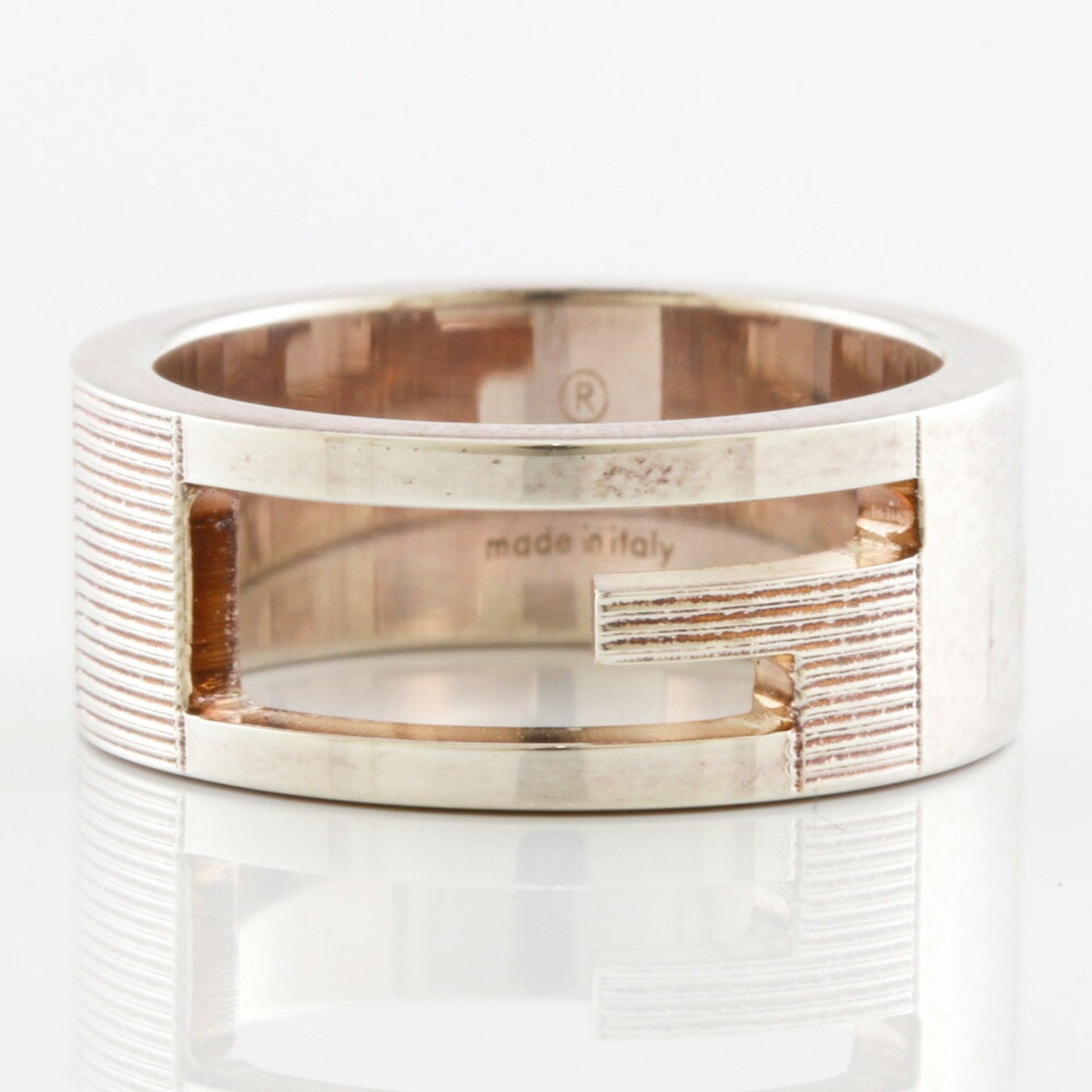 Gucci SV925 Ring G Mark Branded No. 11 # 12 Silver Ladies 925