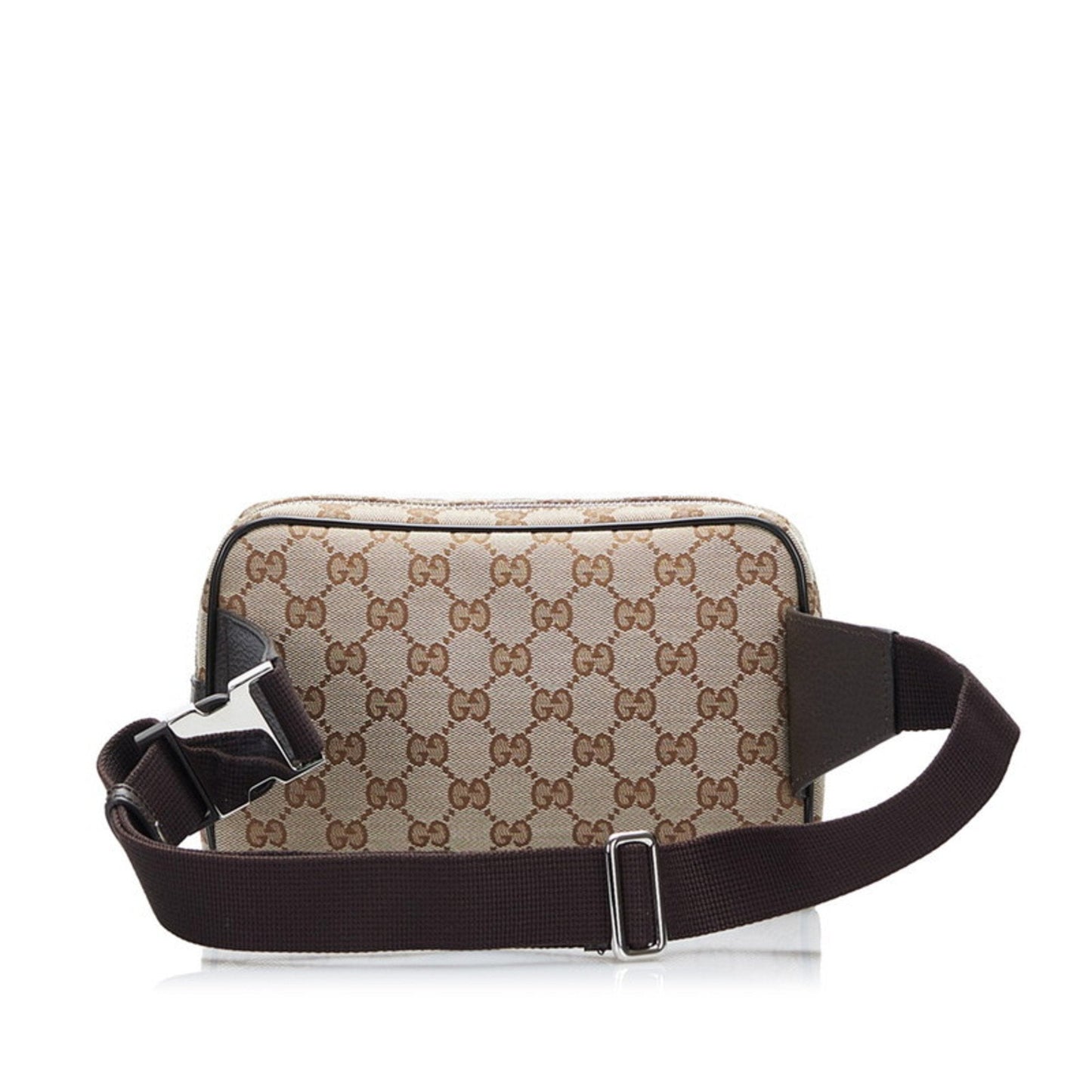 Gucci GG Canvas Waist Bag Body 449174 Beige Brown Leather Unisex GUCCI