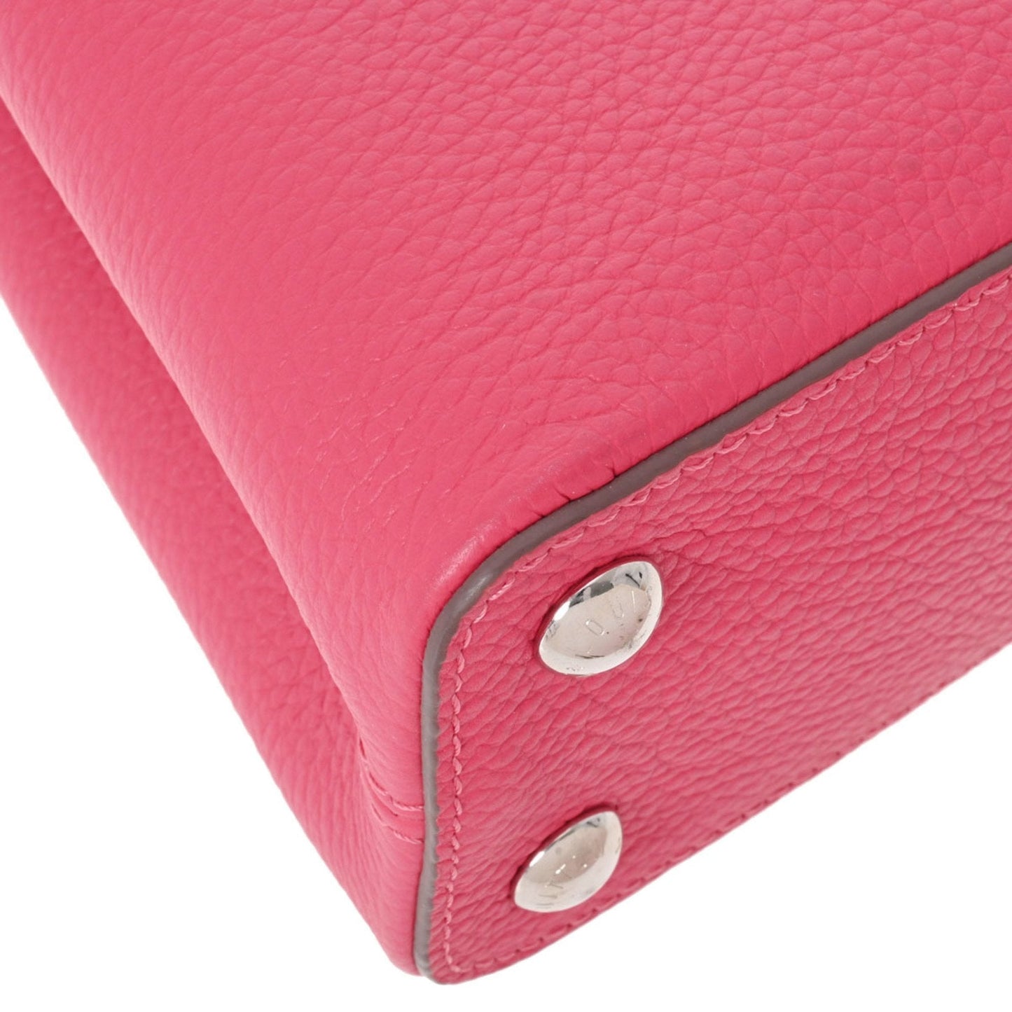 LOUIS VUITTON Capucines BB Fuchsia Ciel M52990 Ladies Canvas Leather Handbag