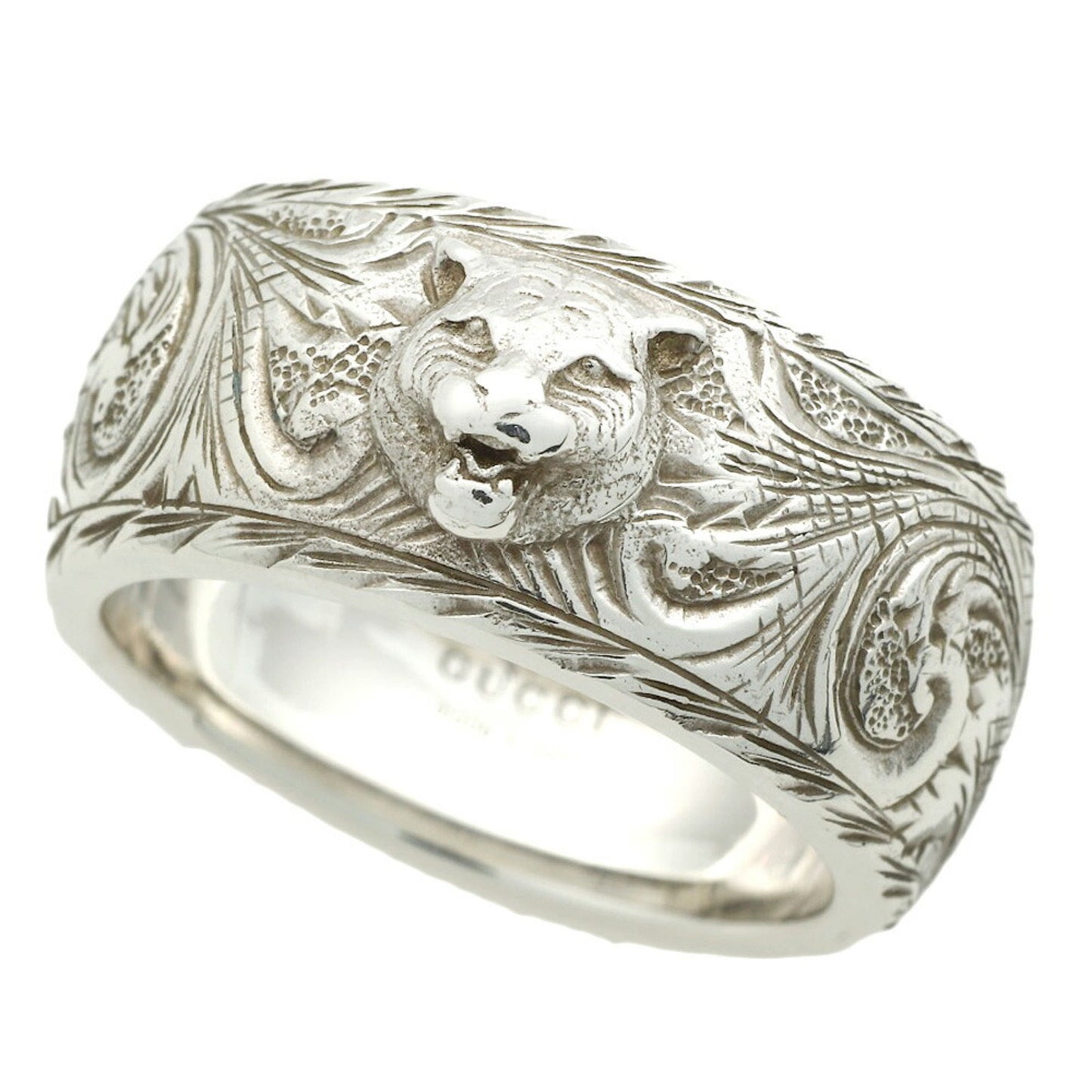 GUCCI Cat Ring SV925 Silver 925 #15 13.5 Tiger