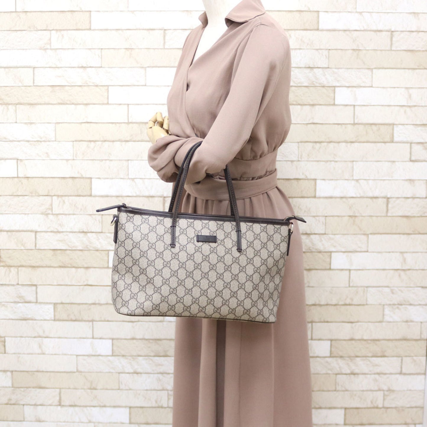 Gucci Shoulder Bag GG Supreme 2way Handbag Brown Ladies Canvas