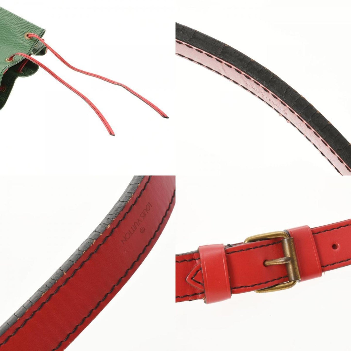 LOUIS VUITTON Epi Petit Noe Bicolor Green / Red M44147 Women's Leather Shoulder Bag