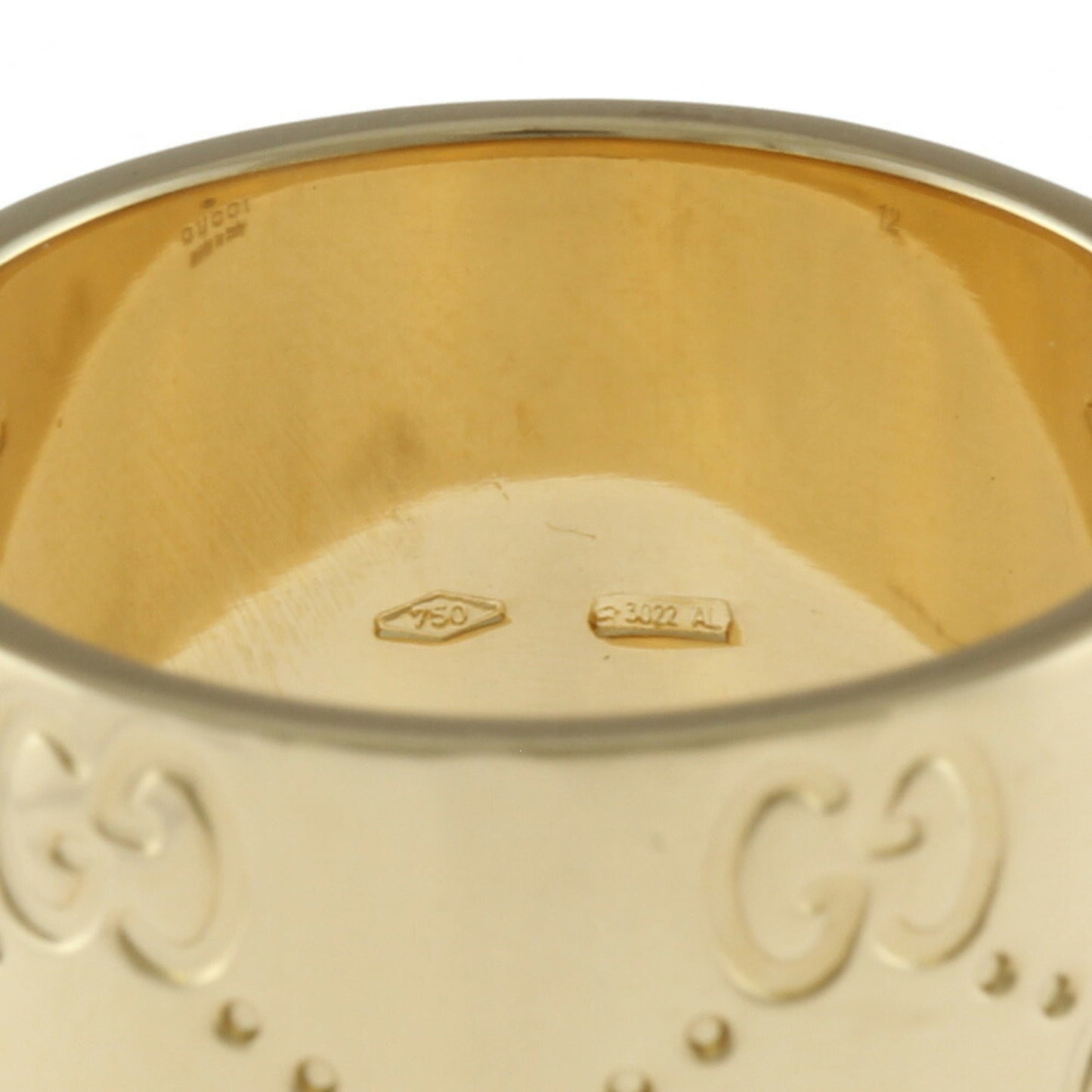 Gucci K18 Ring / Icon Wide No. 12 Gold Ladies 18K Accelerating