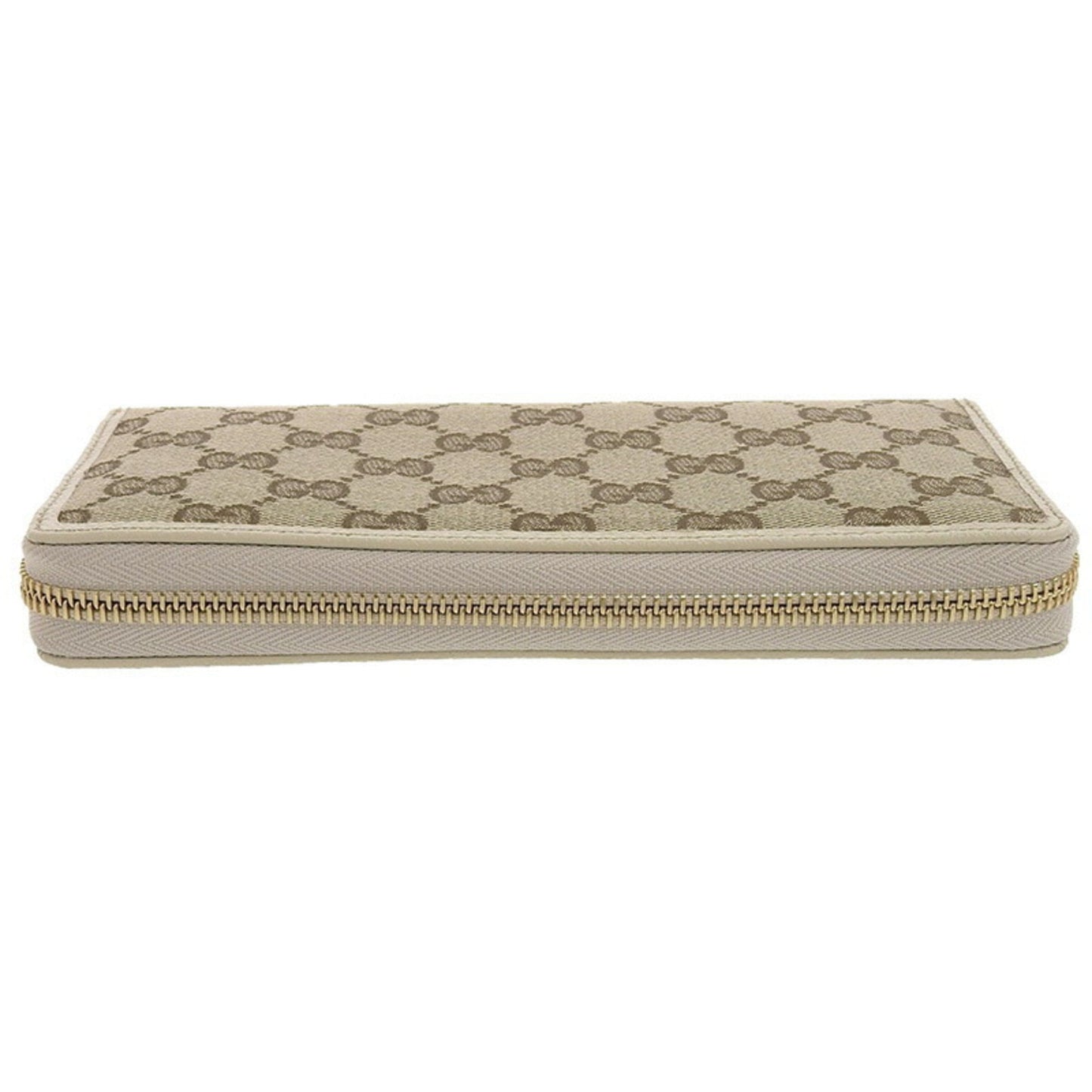 Gucci Wallet Women's Long GG Canvas 307980 Brown Ivory Round