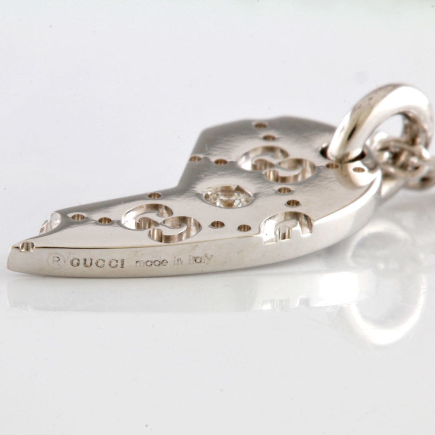 Gucci K18WG Necklace Diamond Icon 18K K18 White Gold Ladies