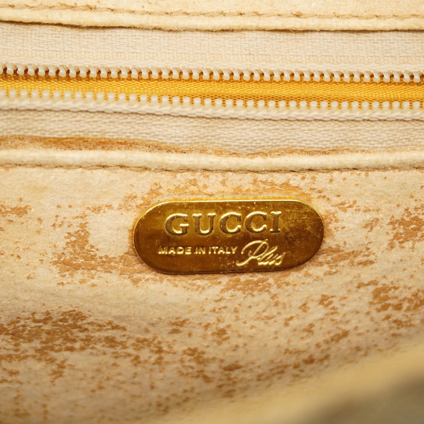GUCCI  GG Plus 122754 PVC Shoulder Bag Beige,Brown