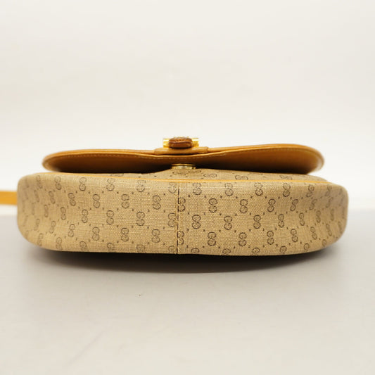GUCCIAuth  Sherry Line Micro GG 007 89 1095 Women's PVC Shoulder Bag Beige