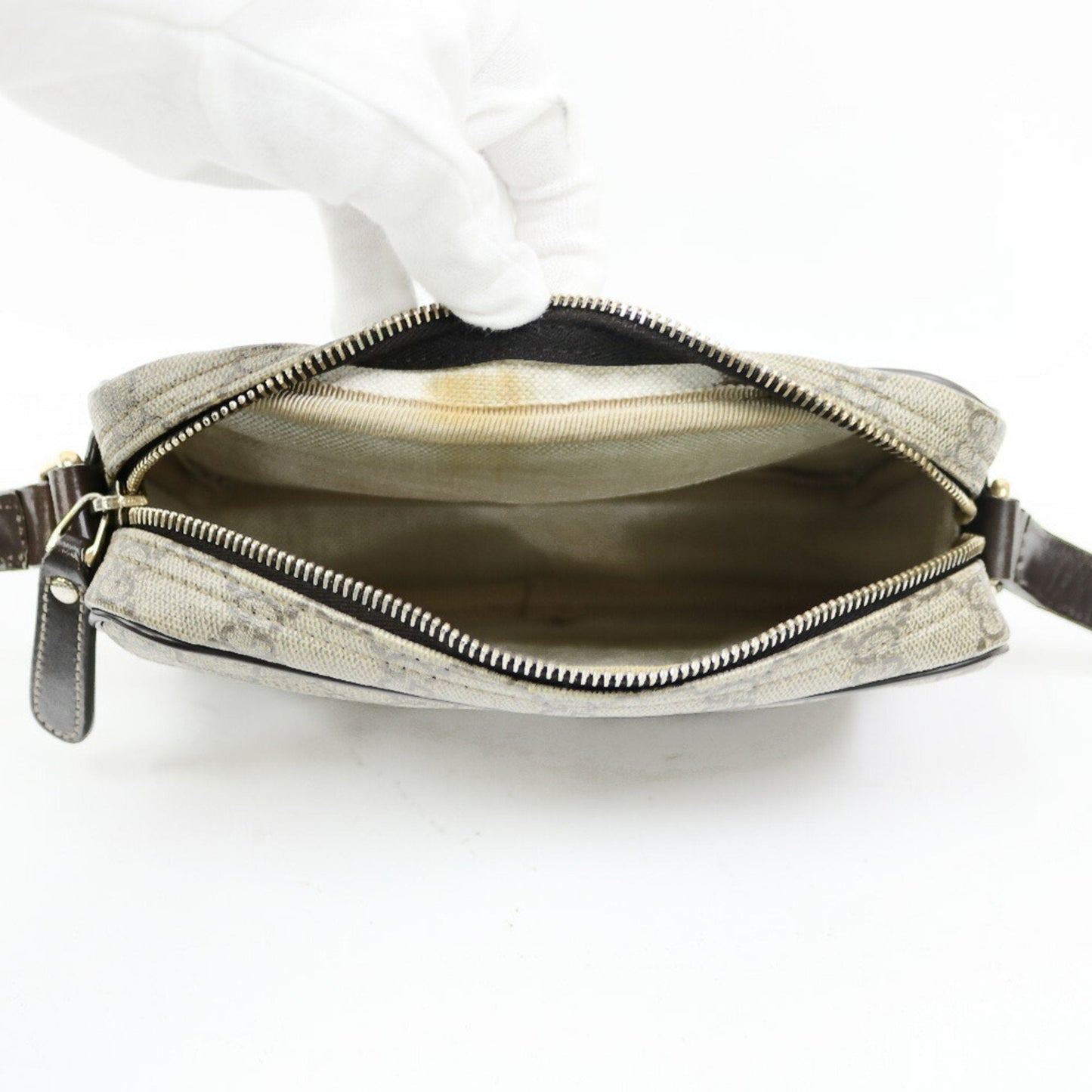 Gucci GG Shoulder Impreme Bag Beige Ladies