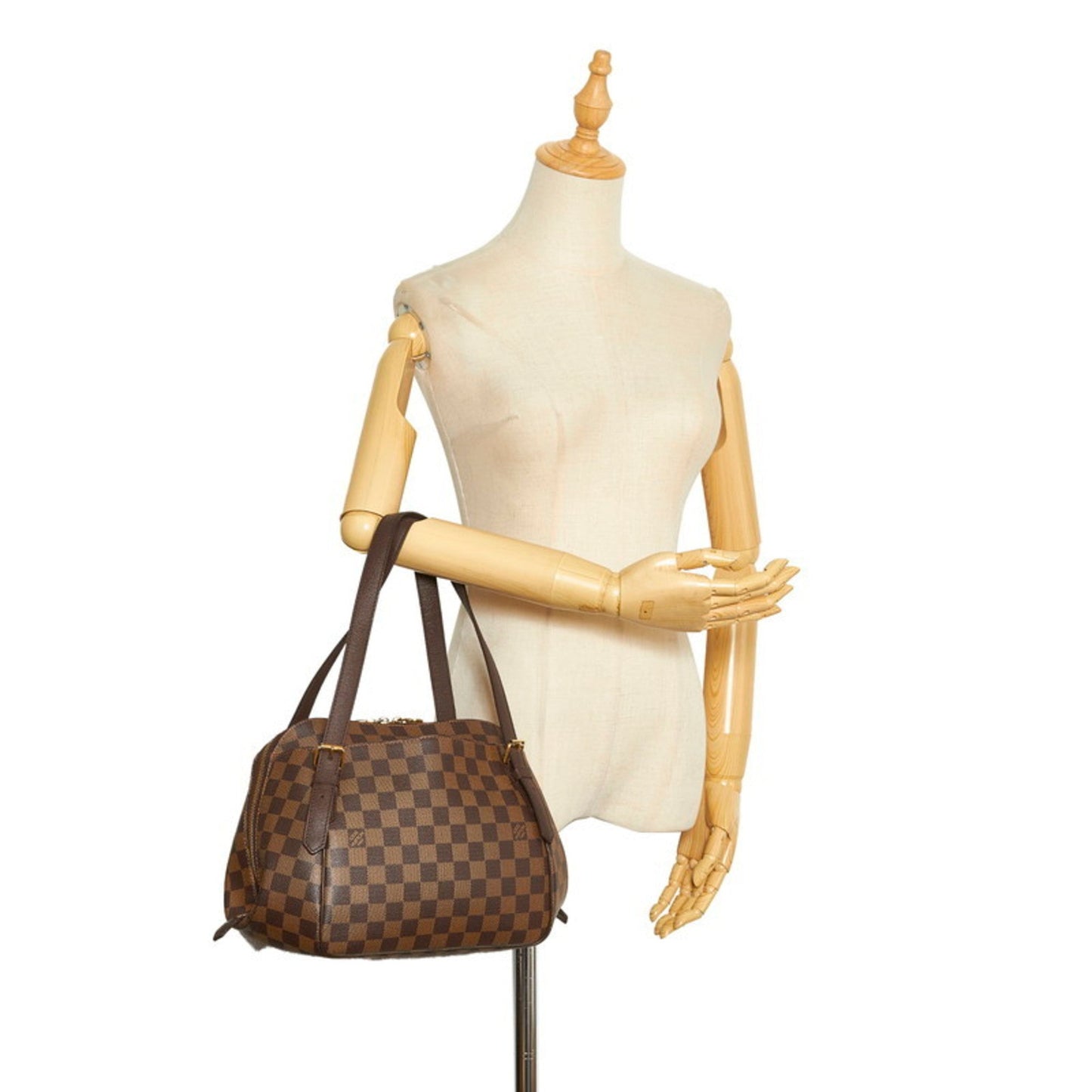 LOUIS VUITTON Damier Belem MM Handbag Shoulder Bag N51174 Brown PVC Leather Women's