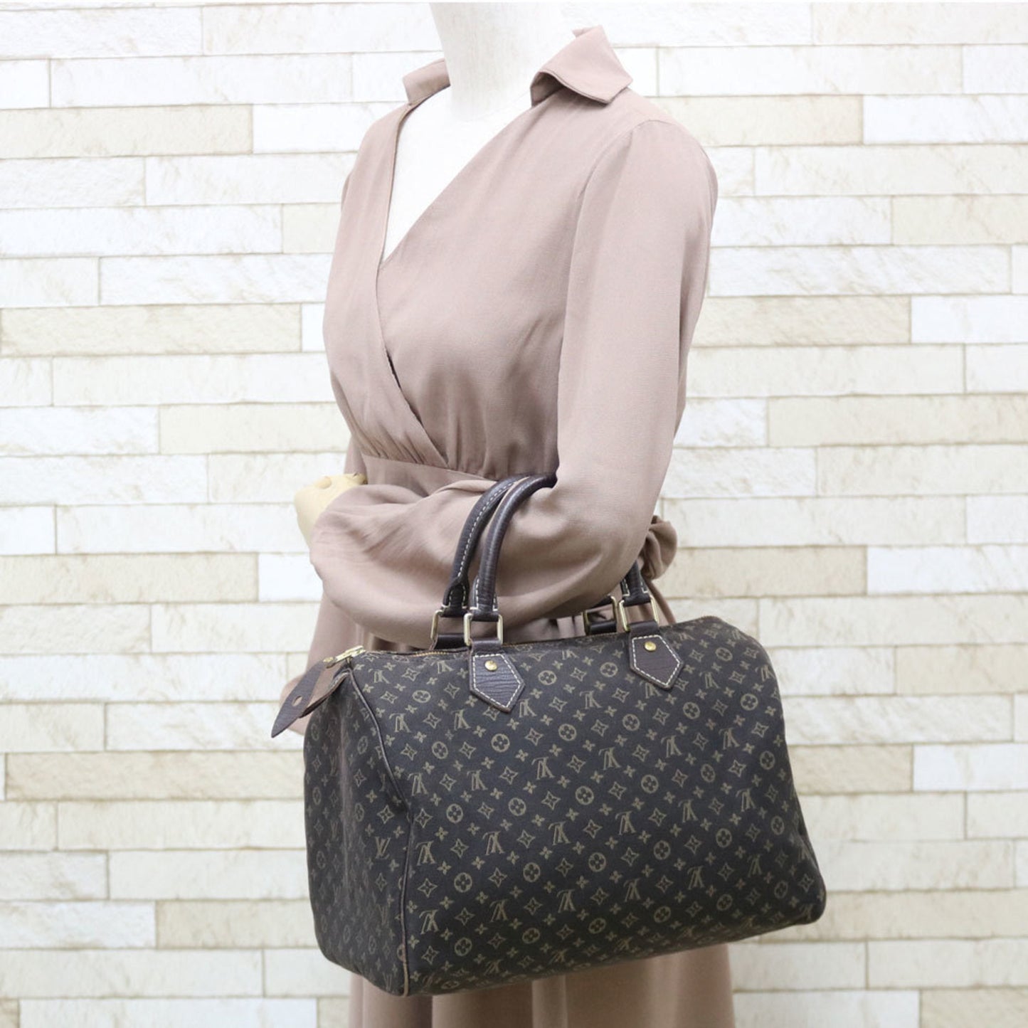 Louis Vuitton Boston Bag Mini Run Handbag Speedy 30 M95224 Brown Ladies