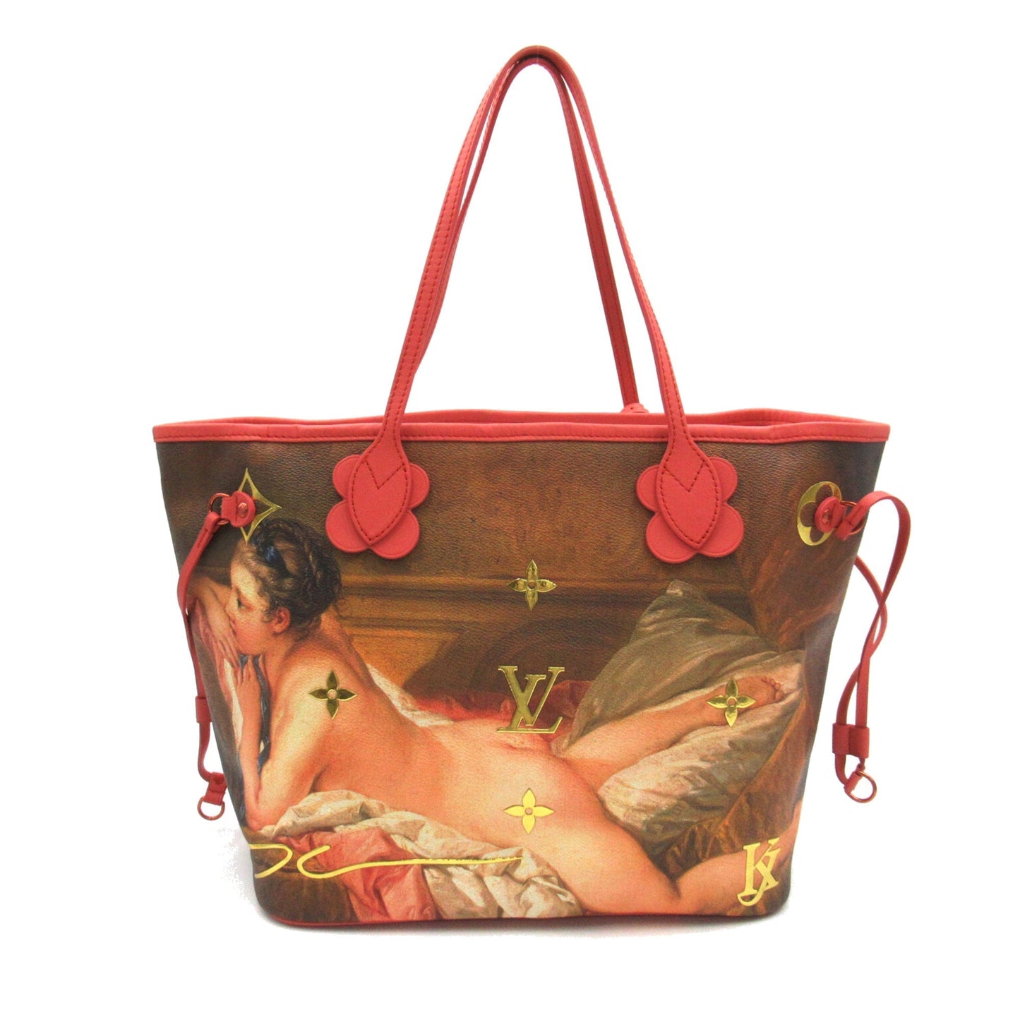 LOUIS VUITTON Boucher Neverfull MM Pink Brown Masters collection PVC coated canvas M43357