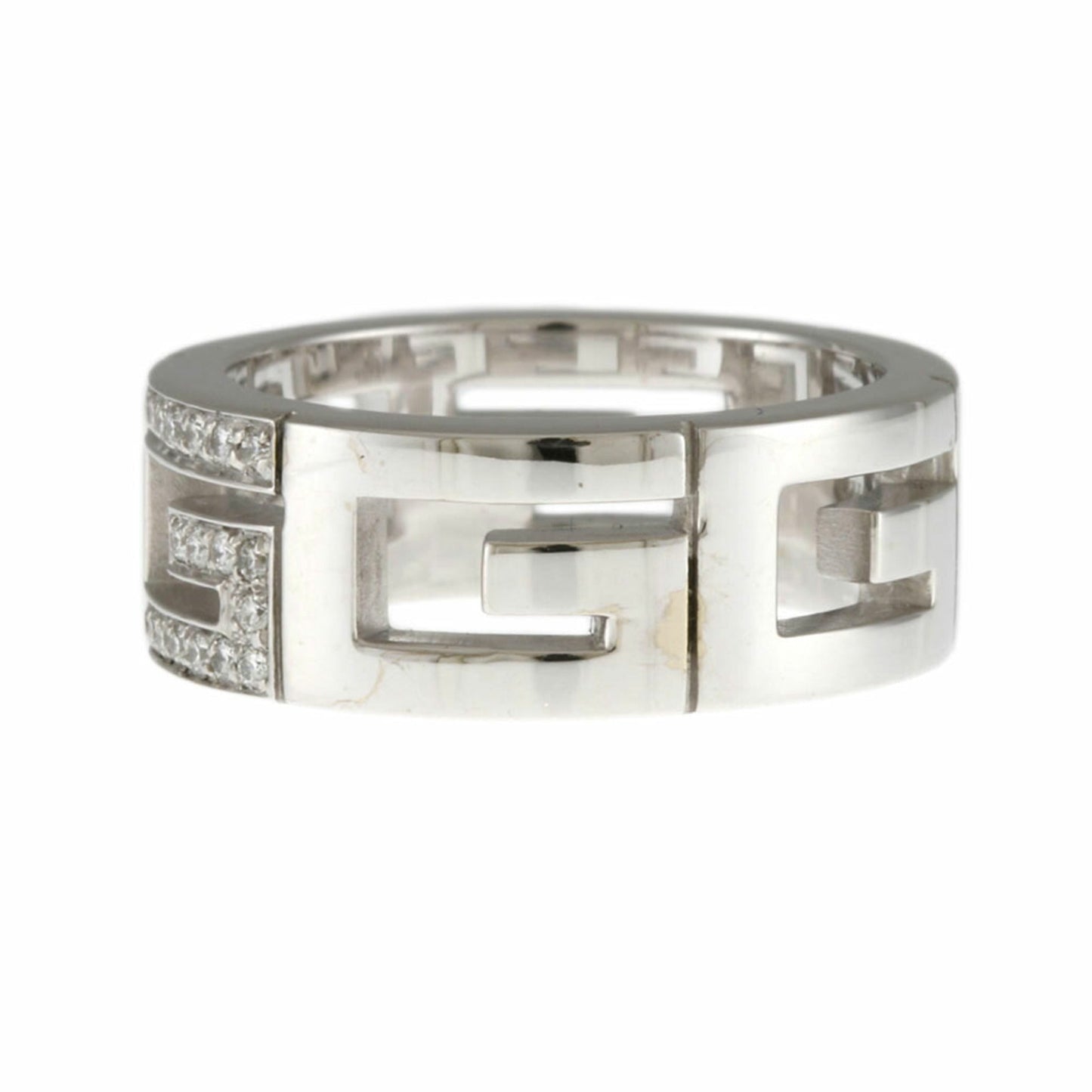 Gucci Multiple Ring No. 11.5 18K K18 White Gold Diamond Women's