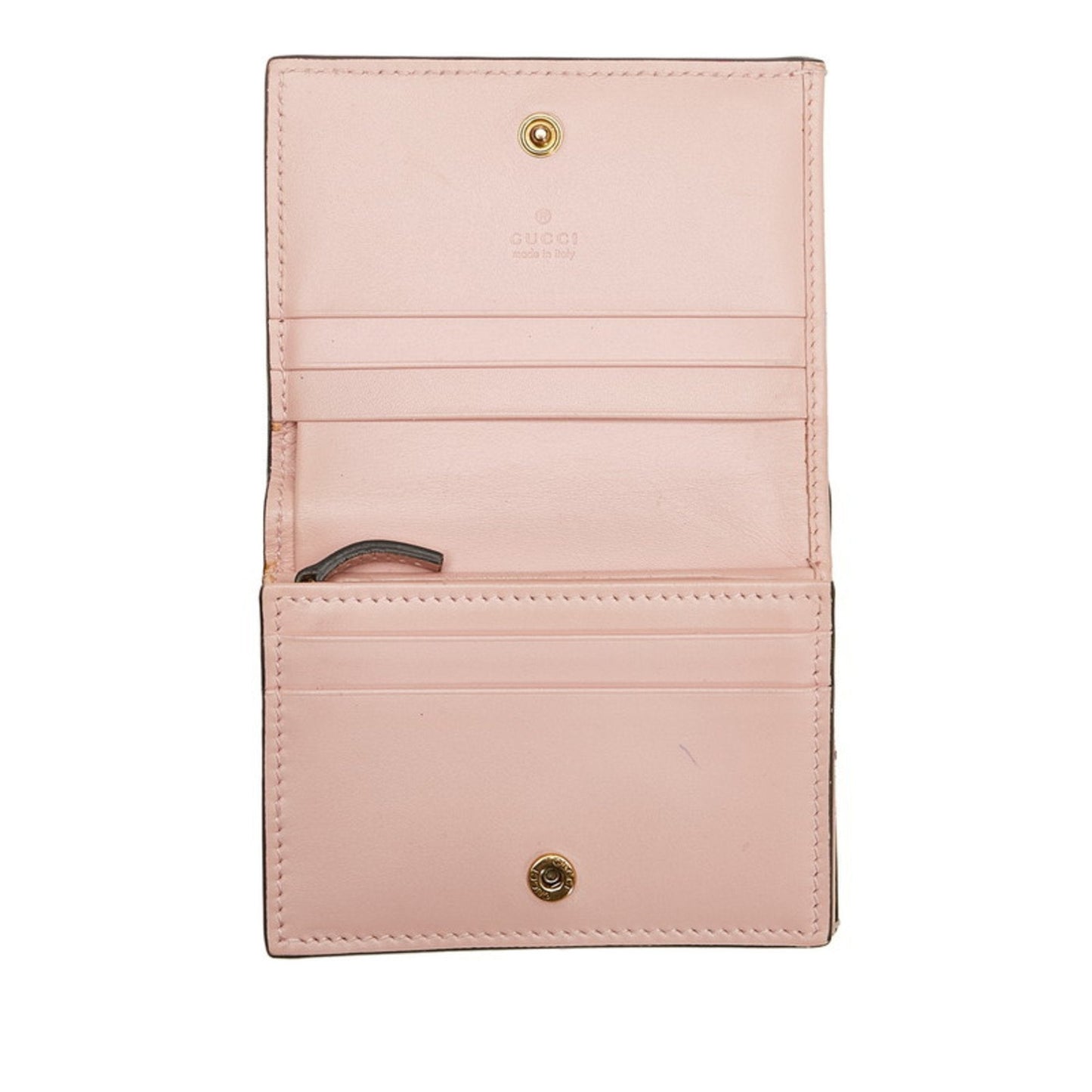 Gucci Shima Cat Bifold Wallet 548057 Pink Leather Ladies GUCCI