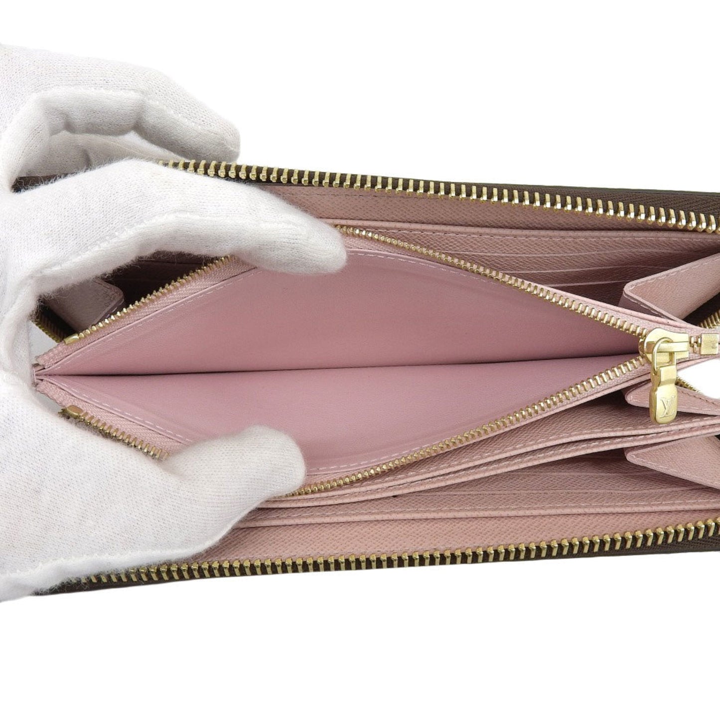 Louis Vuitton Damier Zippy Wallet Round Zipper Long Pink N60046