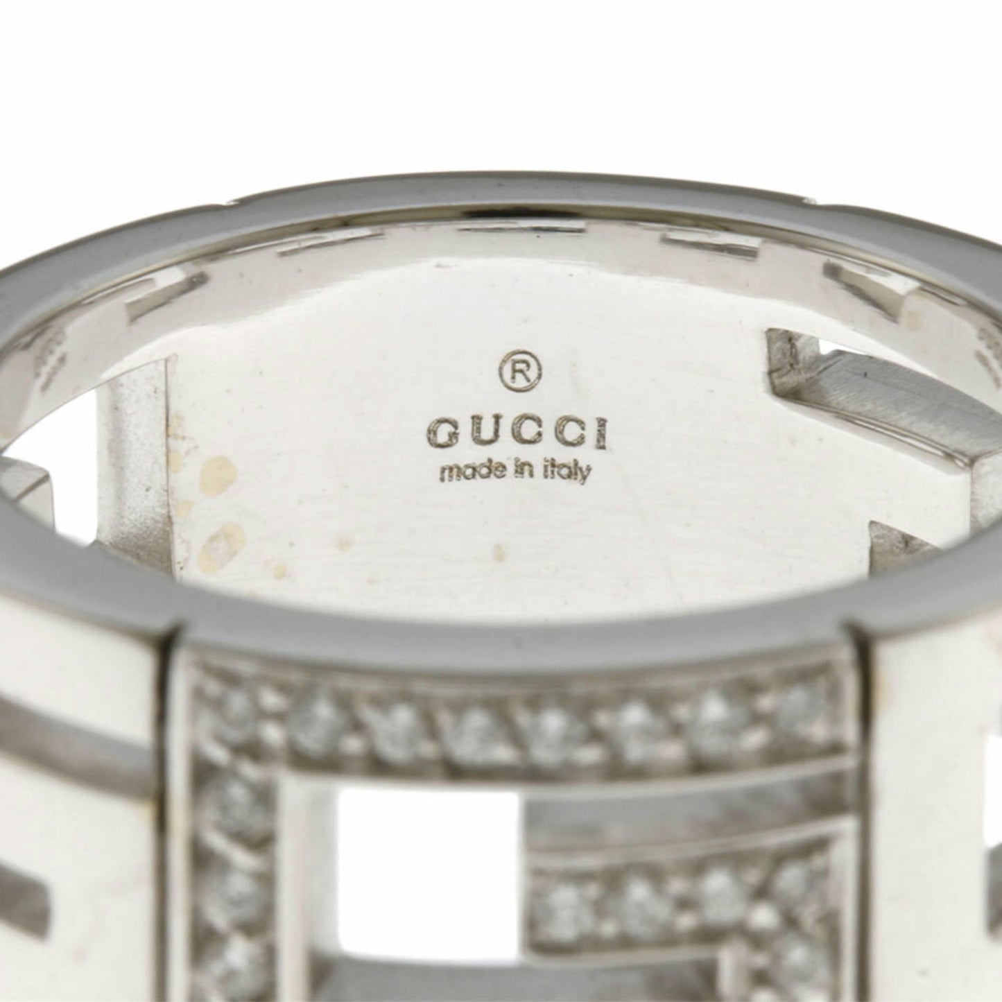 Gucci Multiple Ring No. 11.5 18K K18 White Gold Diamond Women's