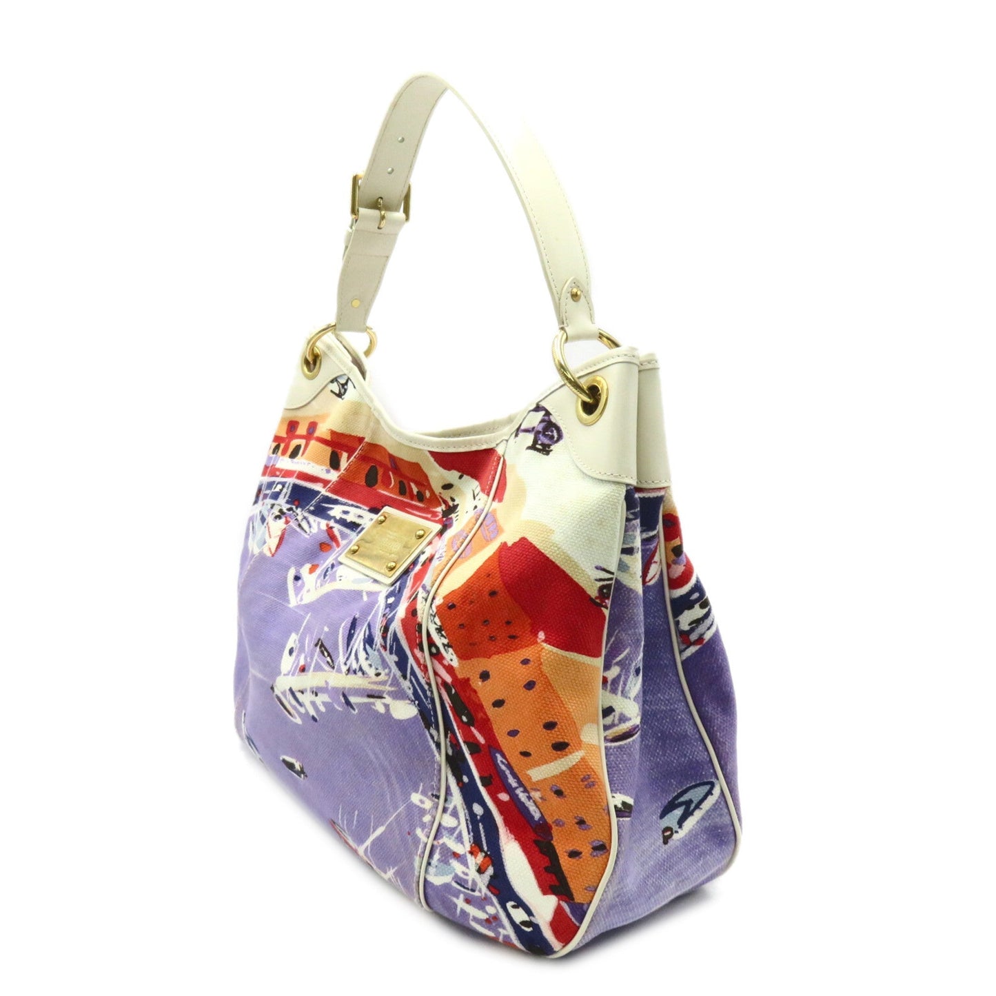 LOUIS VUITTON Galliera Riviera GM Mulch color White canvas leather M95805