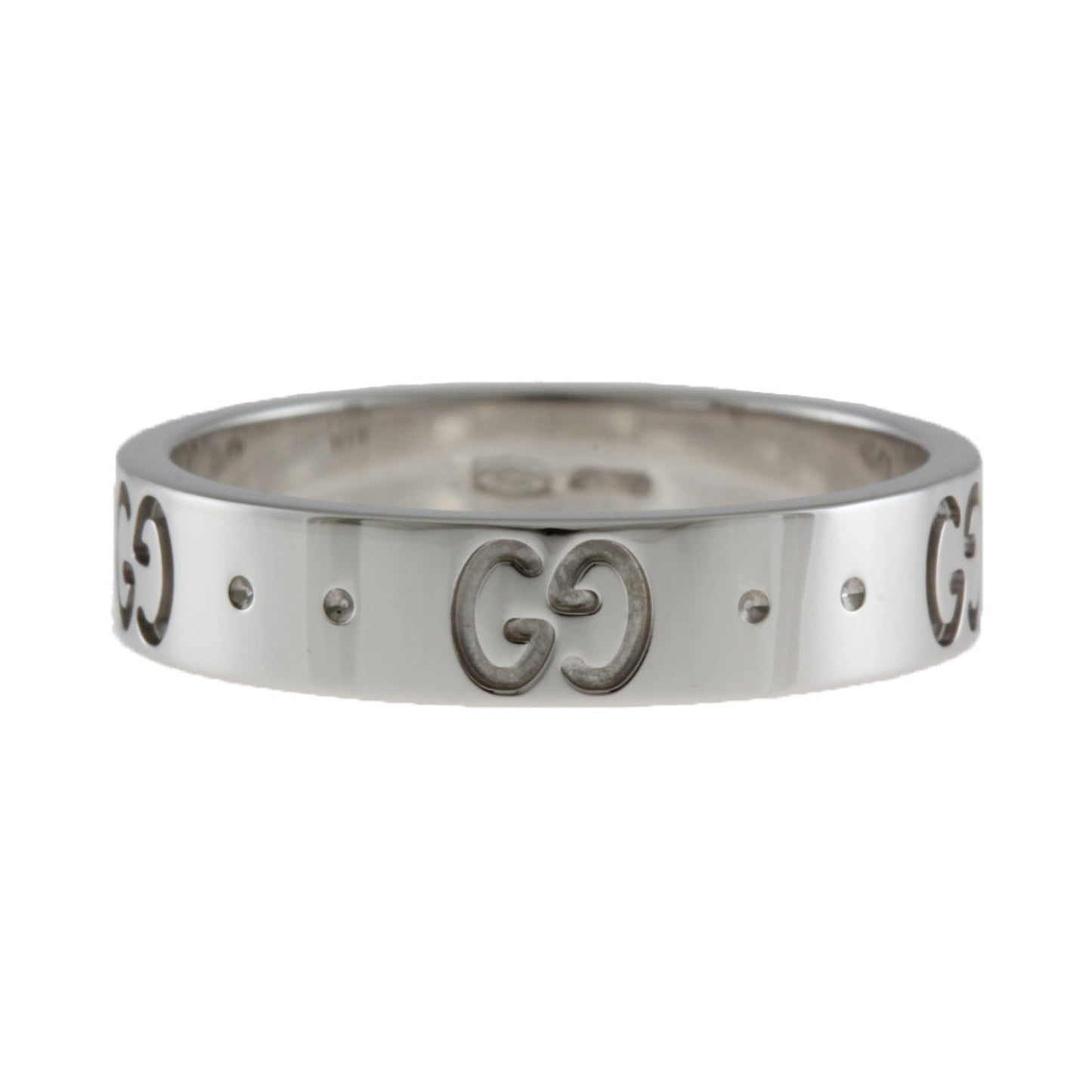 Gucci Icon Ring No. 9.5 18K K18 White Gold Women's