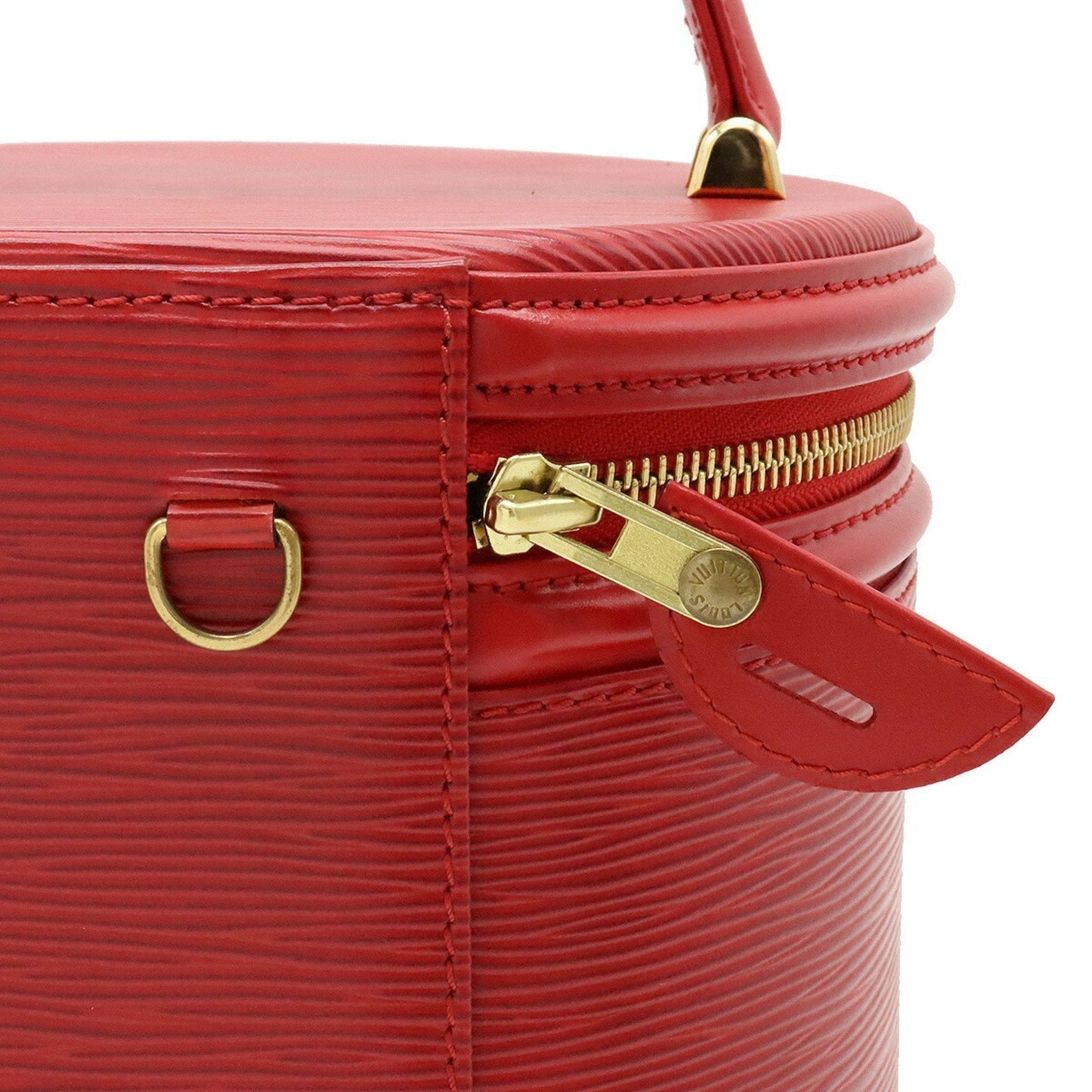 LOUIS VUITTON Epi Cannes Handbag Vanity Bag Leather Red Castilian M48037
