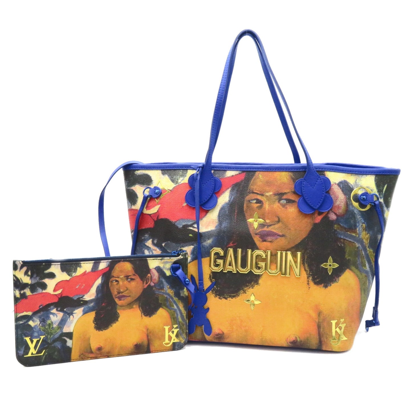 LOUIS VUITTON Gauguin Neverfull MM Blue Masters collection PVC coated canvas