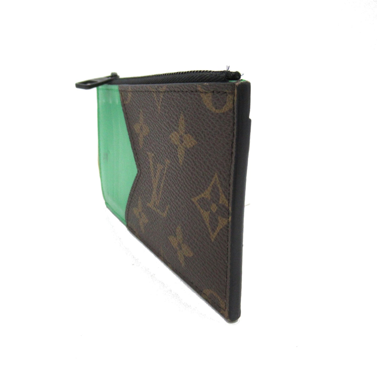 LOUIS VUITTON Coin card holder Brown Green Monogram macassar PVC coated canvas M81627