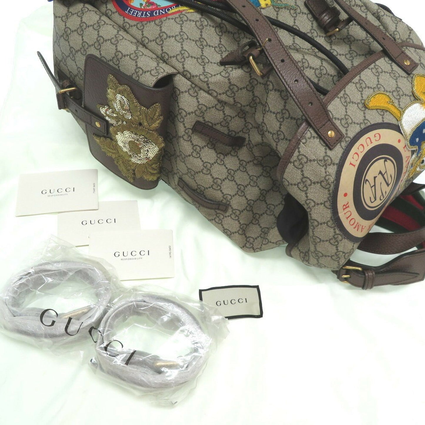 Gucci Disney Collaboration Neo Vintage GG Supreme 460029 Rucksack Daypack Donald Duck Bag