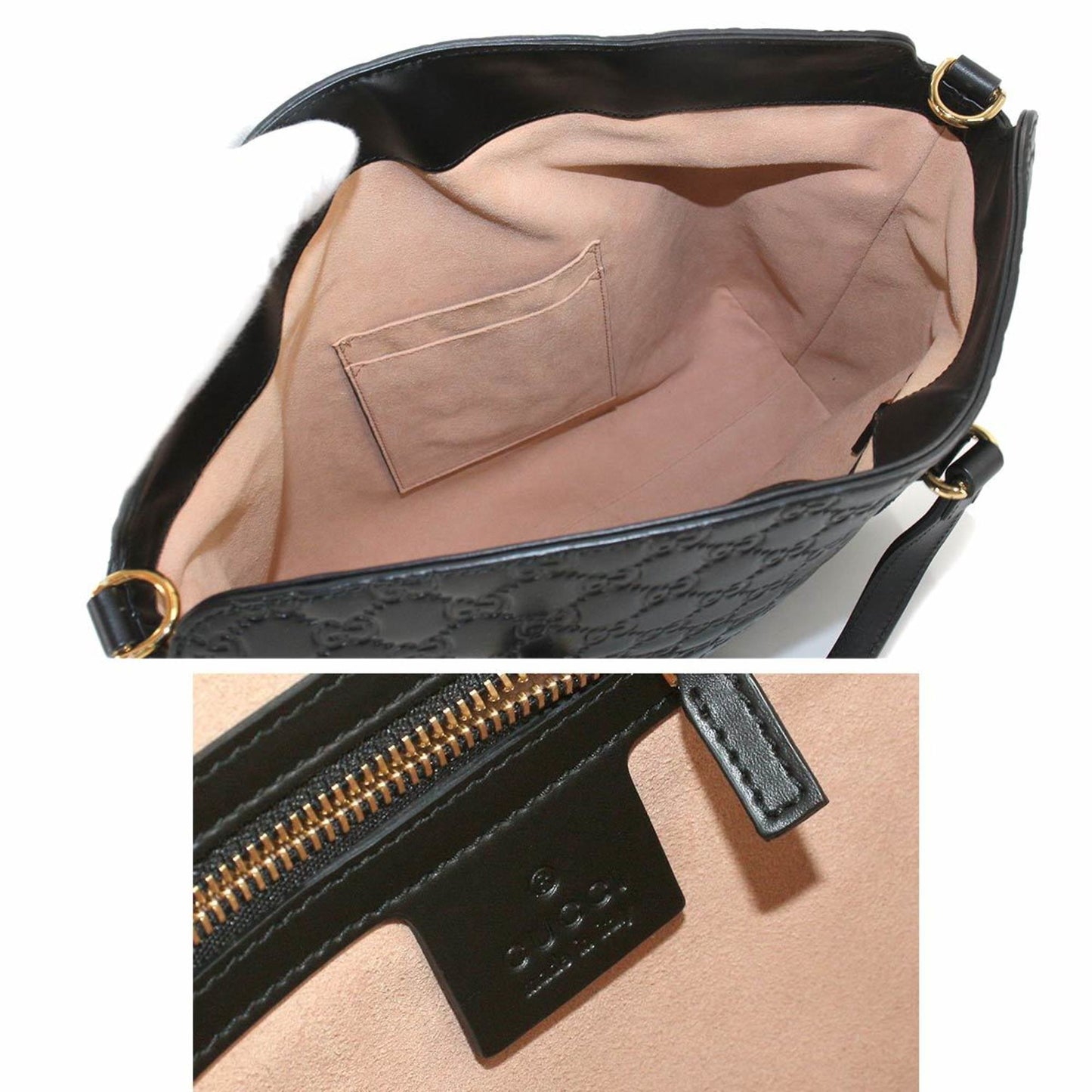 Gucci Guccisima 2way tote shoulder bag leather black 428226 Guccissima Bag