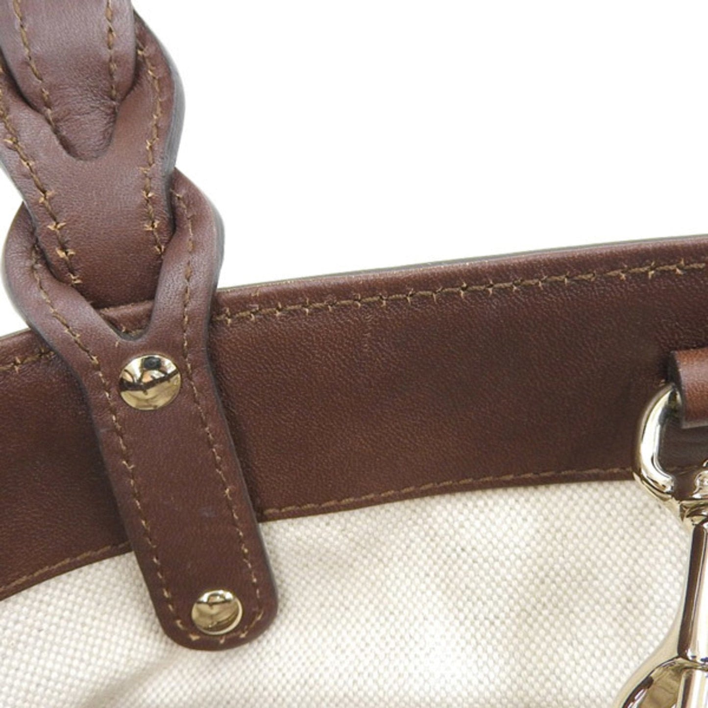 GUCCI Diamante Leather Handbag 269878 Brown Women's