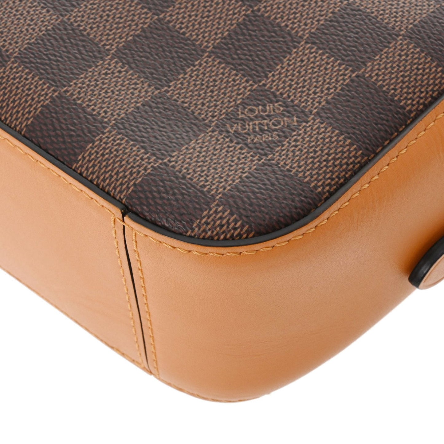 LOUIS VUITTON Damier Santa Monica Saffron N40178 Women's Canvas Shoulder Bag
