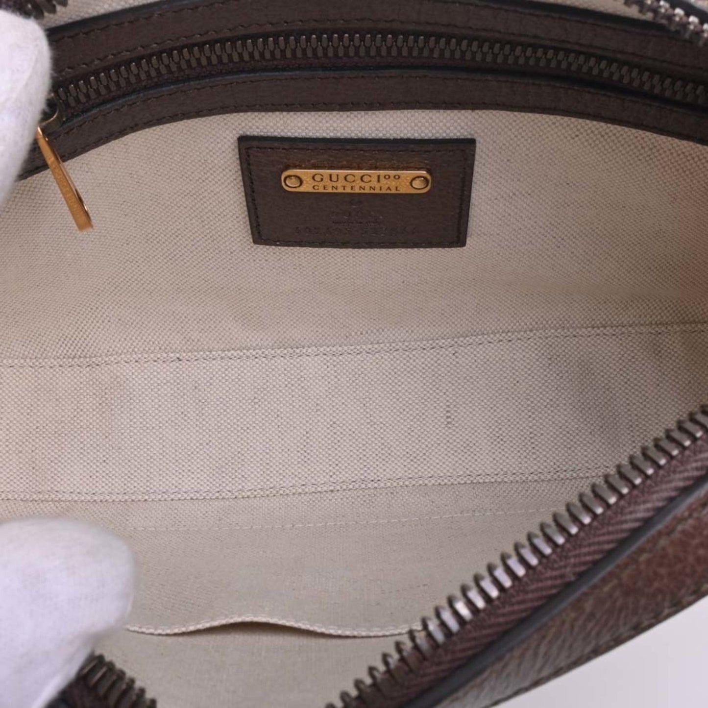 GUCCI Leather Waist Bag Belt 100th Anniversary 602695 Brown Women's