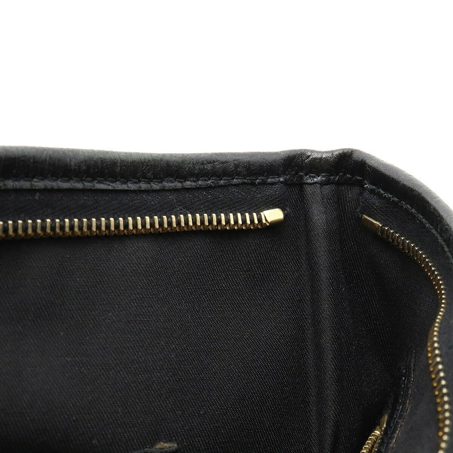 Gucci GG Canvas Sherry Line Shoulder Bag Leather Black Green 144388
