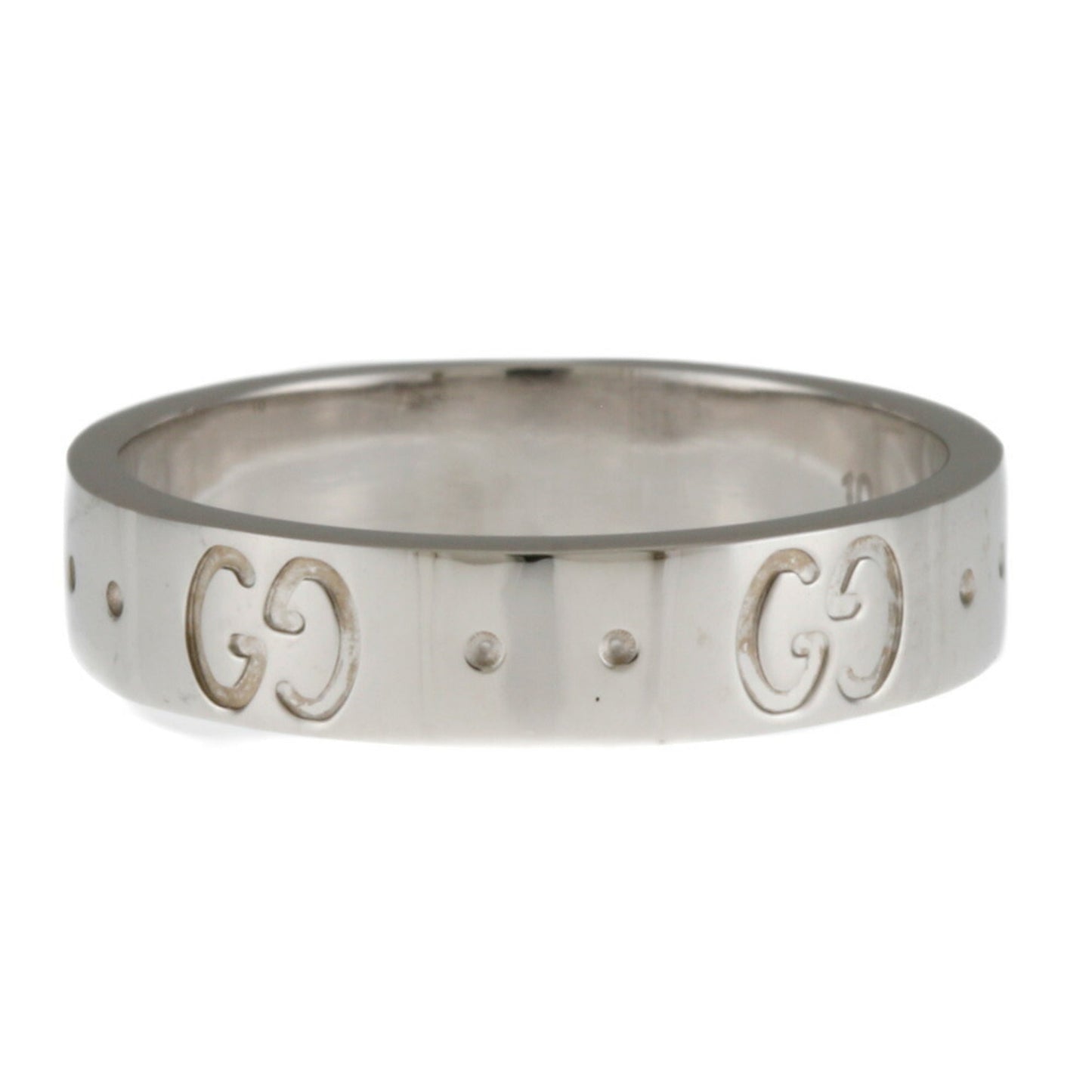 Gucci Icon Ring No. 9.5 18K K18 White Gold Women's