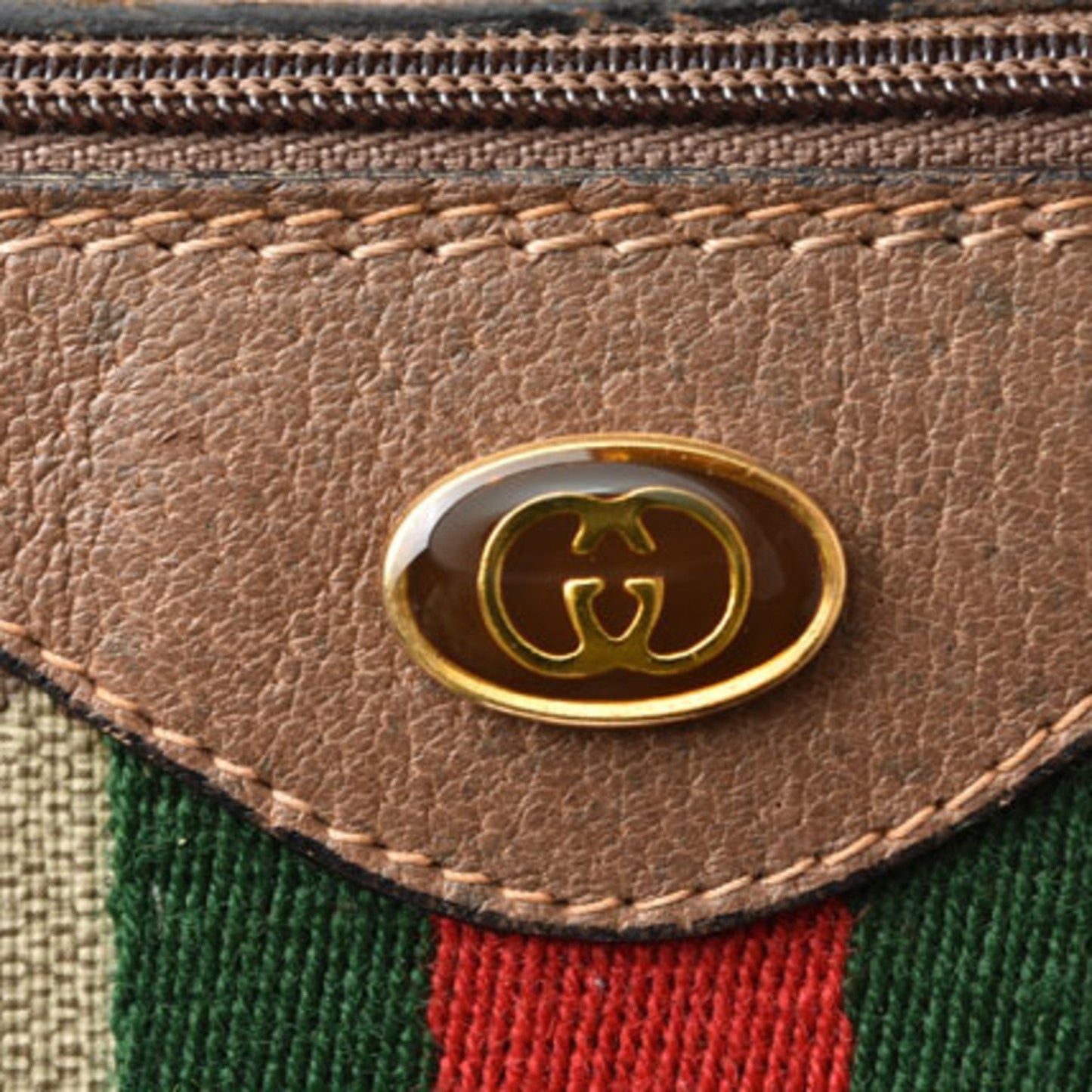 Gucci handbag GUCCI coated canvas sherry line beige brown