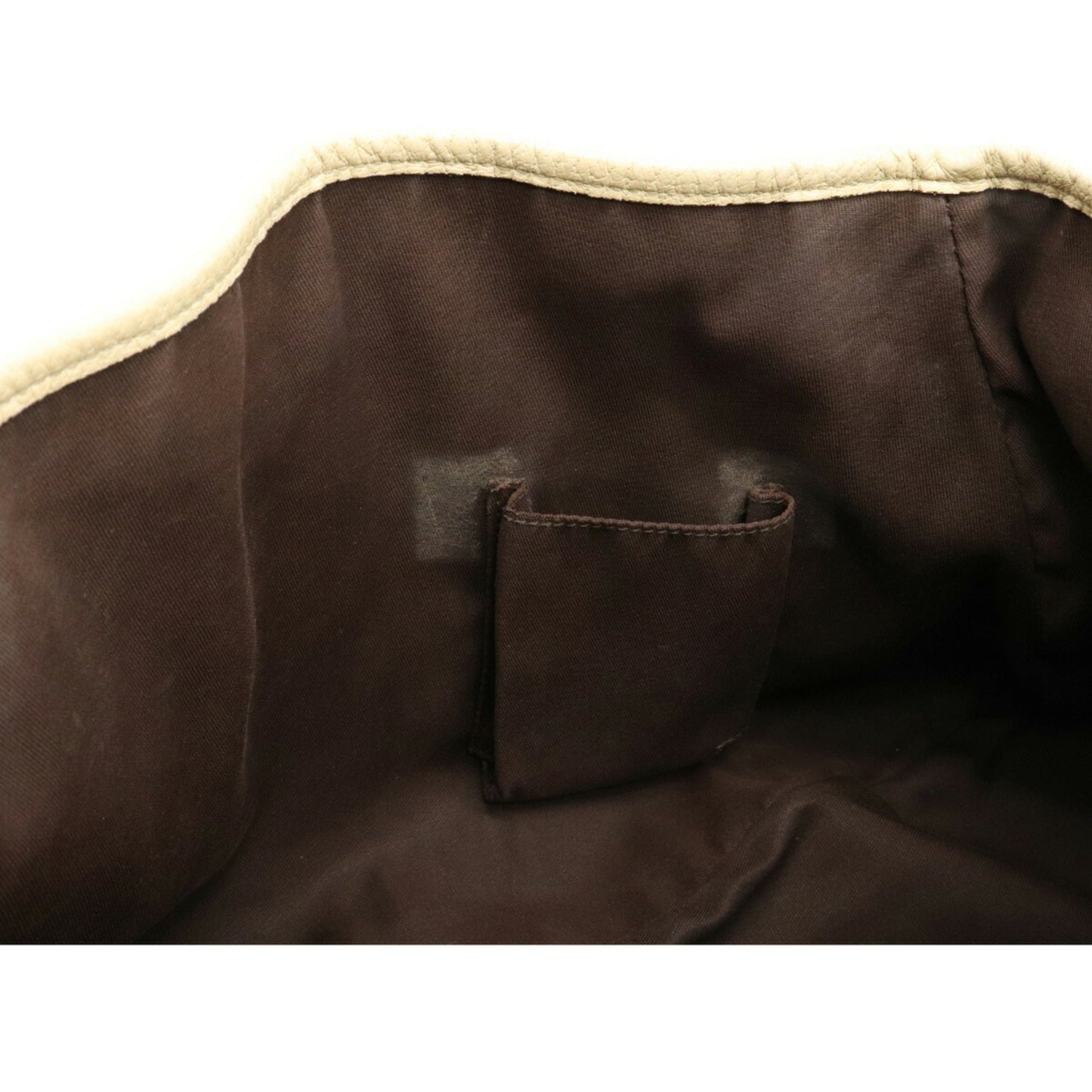 Gucci GG Canvas Tote Bag Shoulder Leather Khaki Beige Light 130736